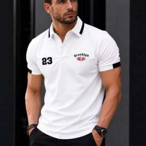 Moda Rapido Men Typography Printed Polo Collar T-shirt