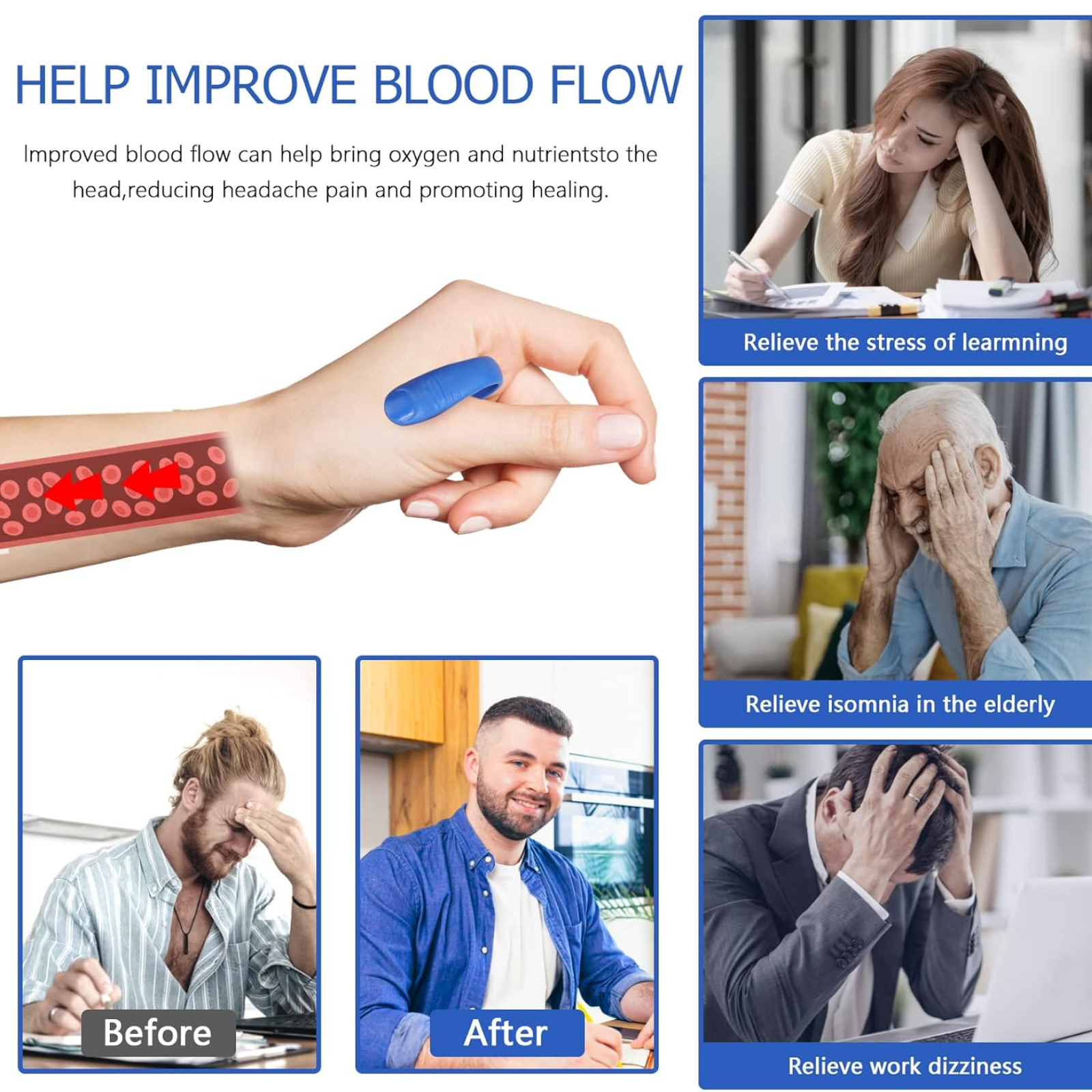 Sugar Control Acupressure Hand Pressure Point Clip Migraine Relief Clip (1 Pc)