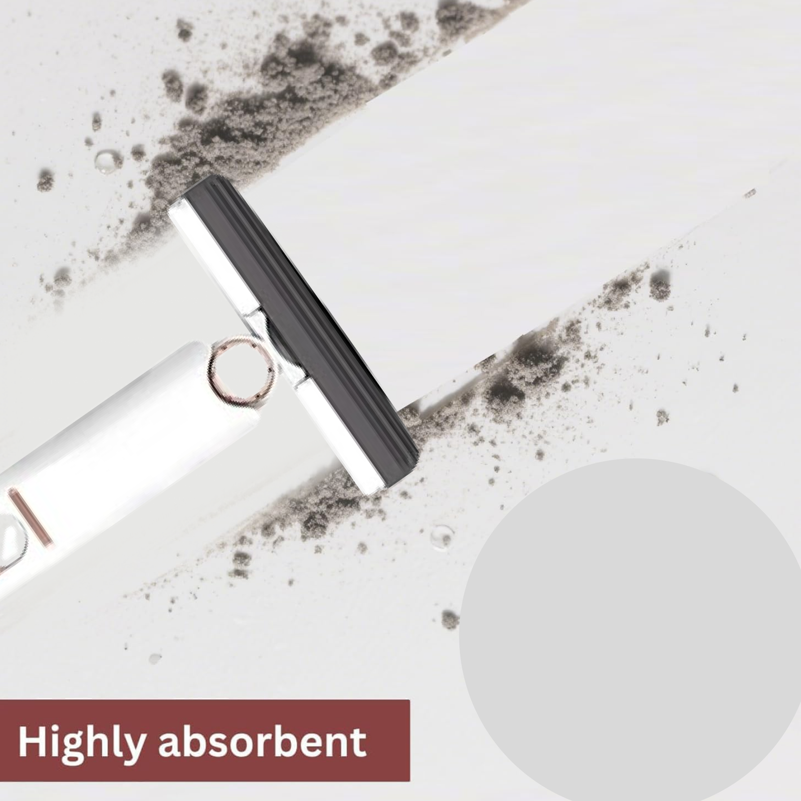 Portable Self-Squeeze Short Mop, with 1 Cotton Head, Bathroom Kitchens Table