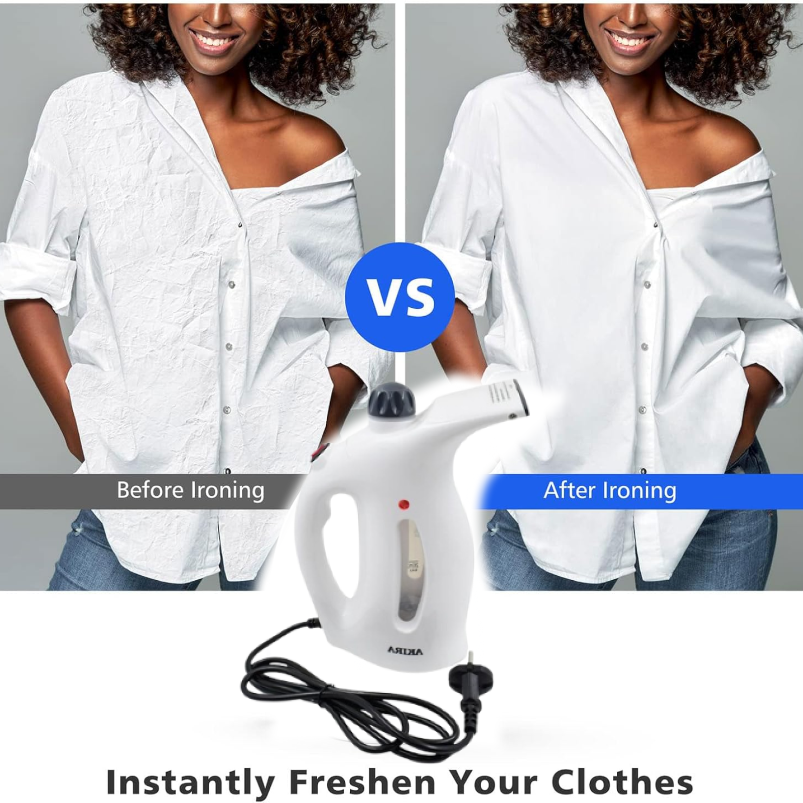 Portable Handheld Garment & Facial Steamer (1 Pc)