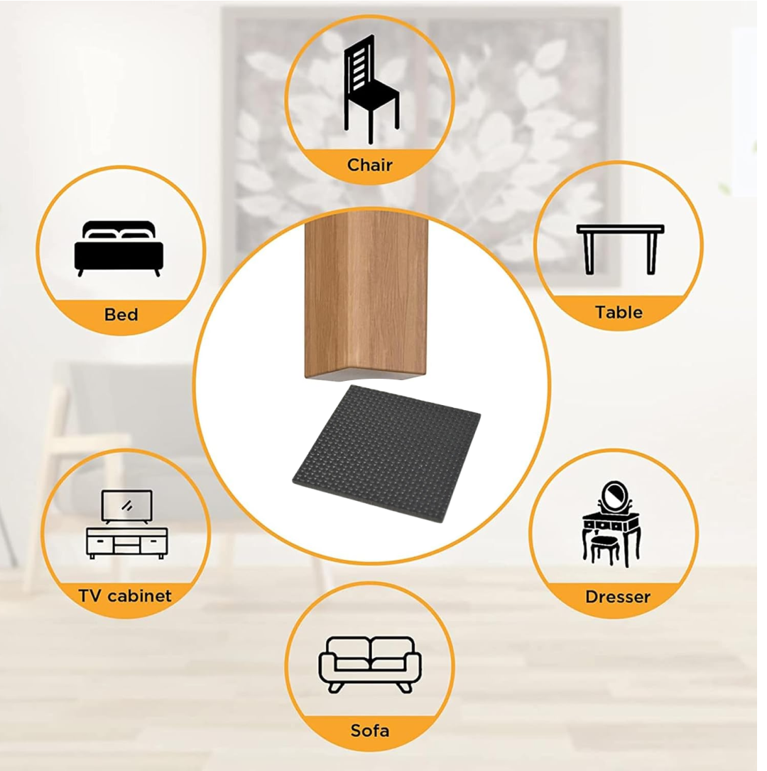 Square Self Adhesive Door, Wardrobe Furniture Feet Pad (Pack of 1pc).