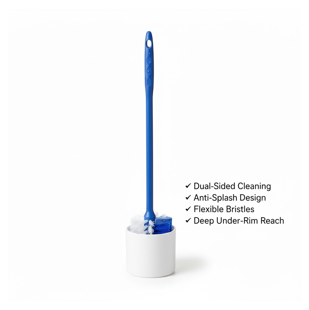 2 In 1 Double Hockey Stick Shape Toilet Brush