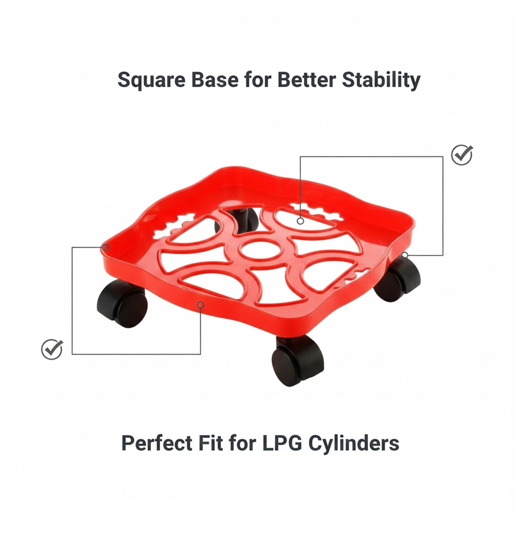 Square Plastic Gas Cylinder Trolley