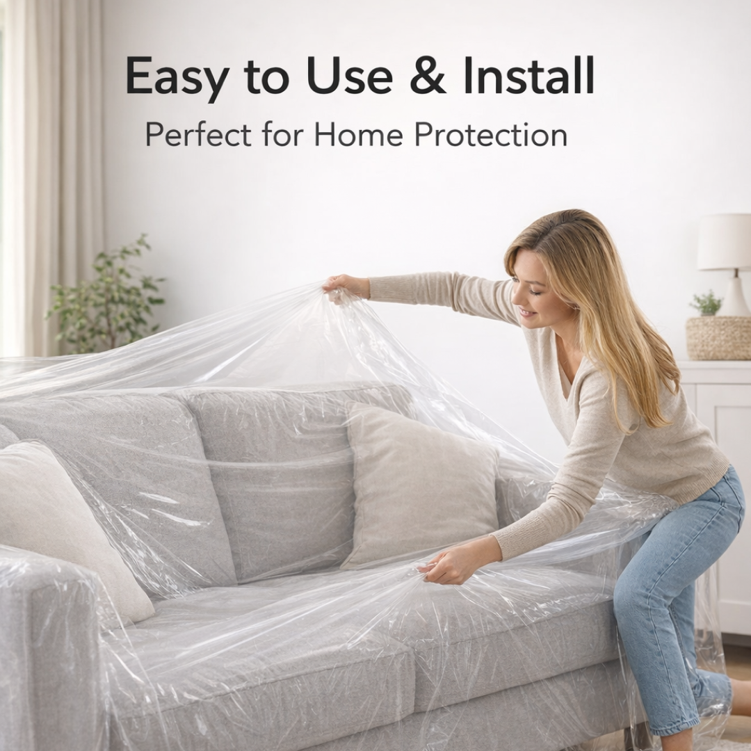 Home Thick Disposable Dust Proof Plastic Furniture Covers (1 Pc / Big)