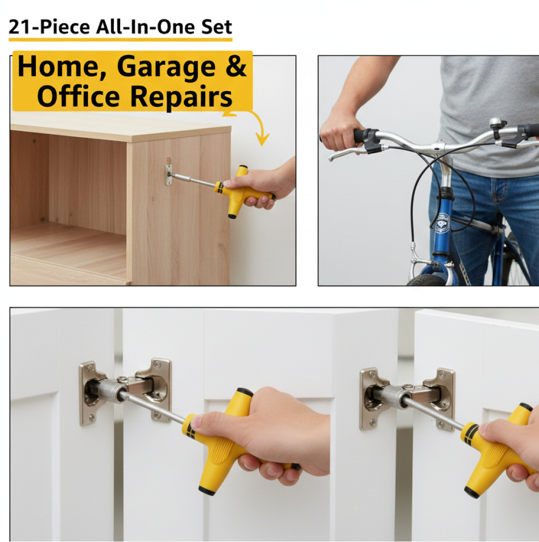 24pcs T shape screwdriver set Batch Head Ratchet Pawl Socket Spanner hand tools