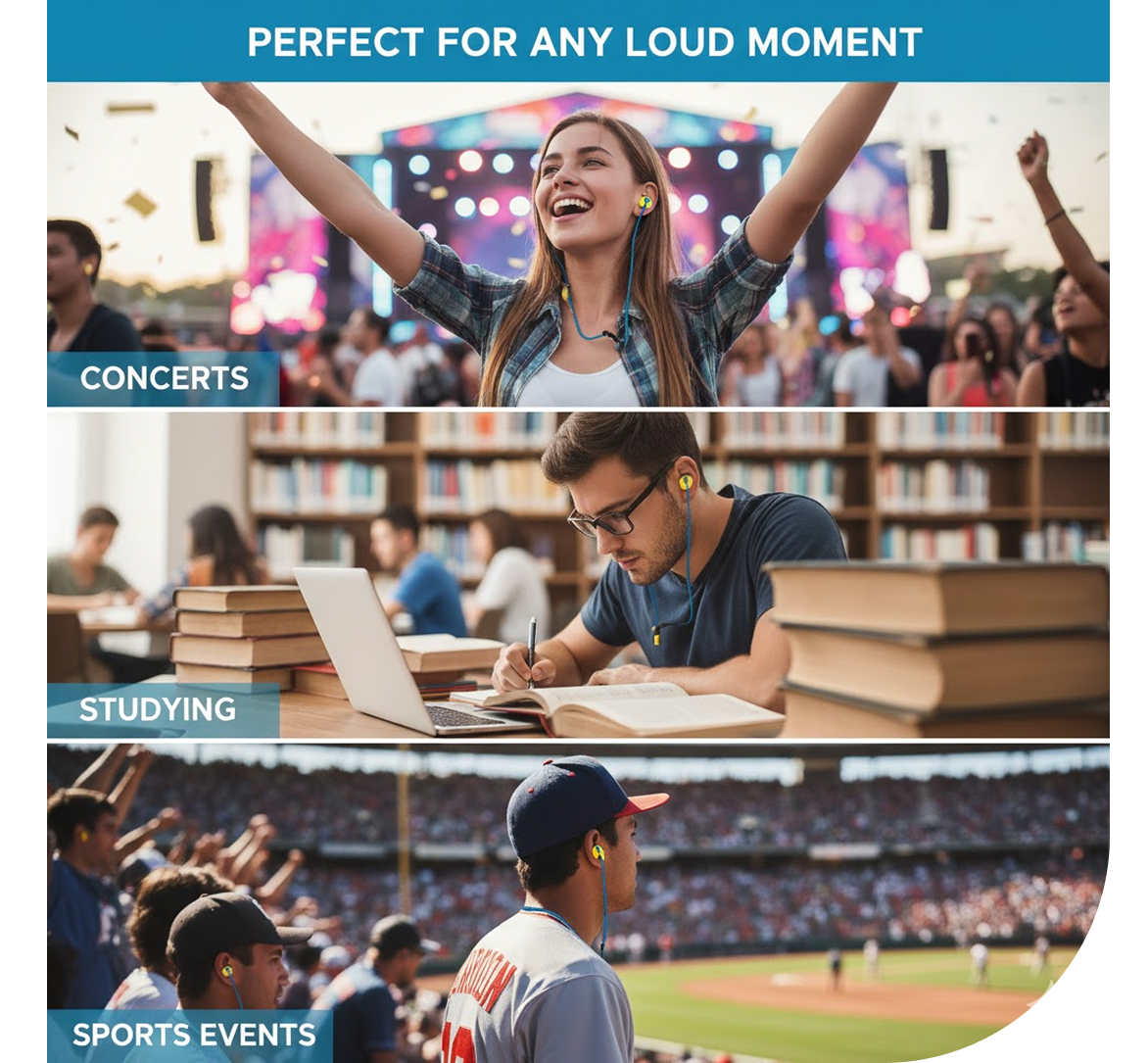 Soft Silicone Ear Plugs Hearing Protection (2 Pc Set)