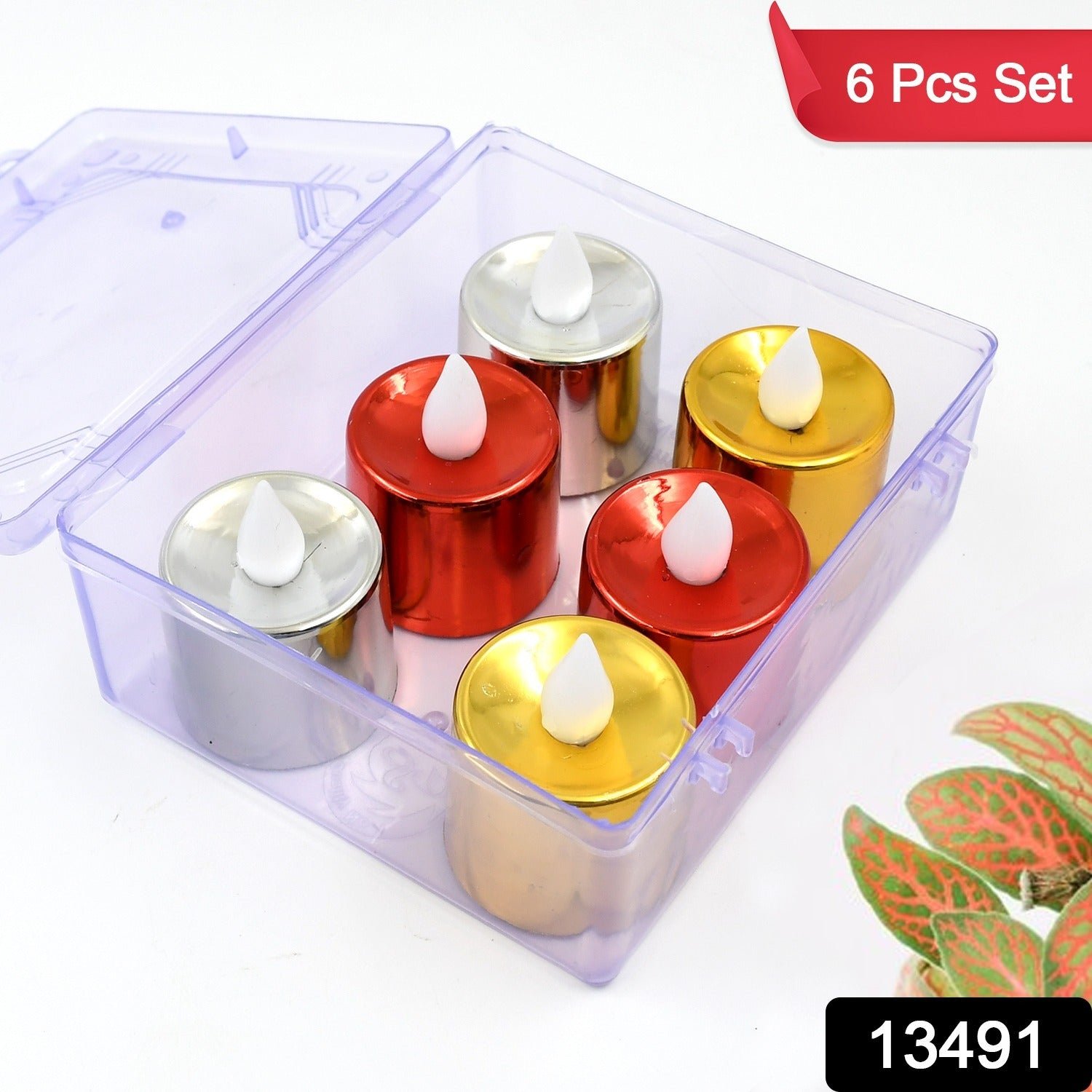 Electrical Candles Diya LED Tea Light, Diwali (6 Pcs Set)