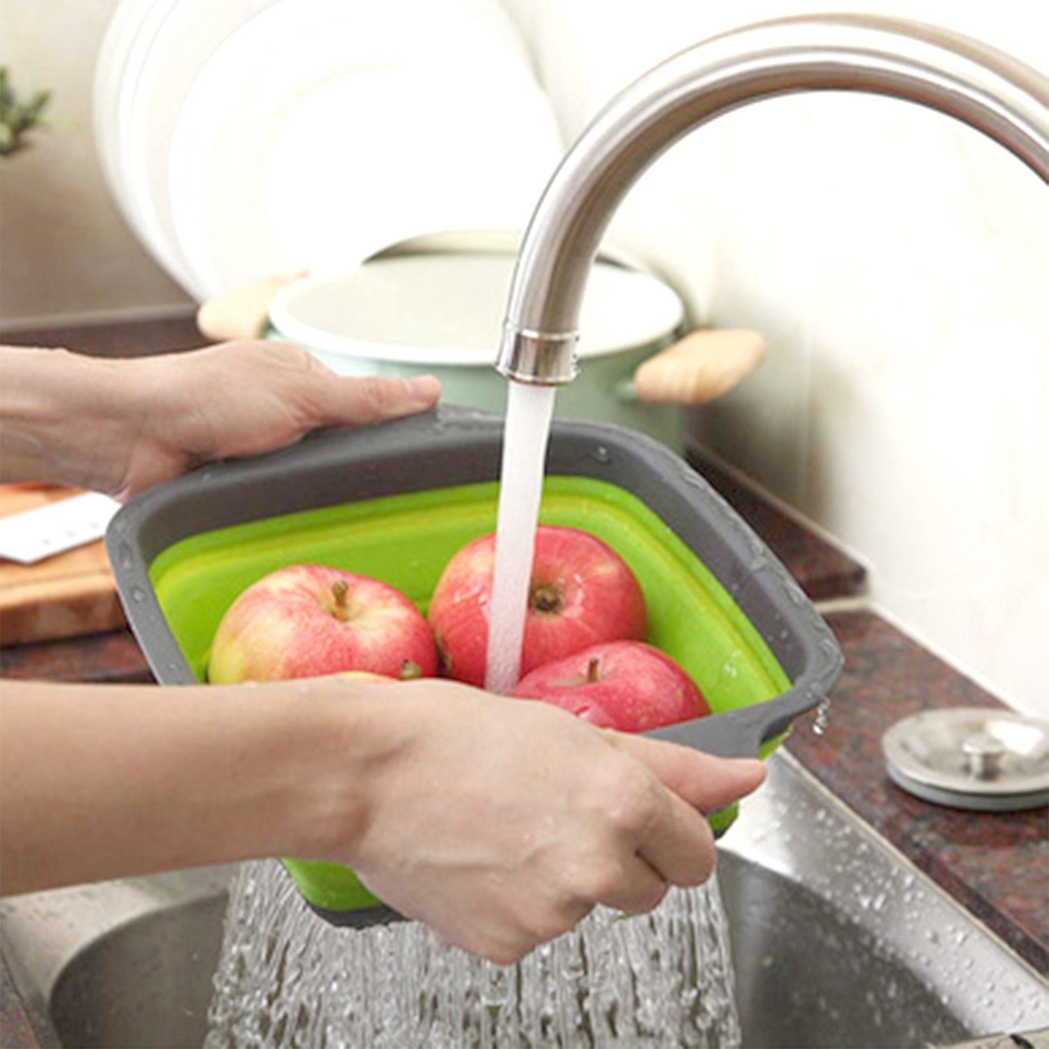 Silicone Square Plastic Folding Collapsible Durable Kitchen Sink Dish Rack