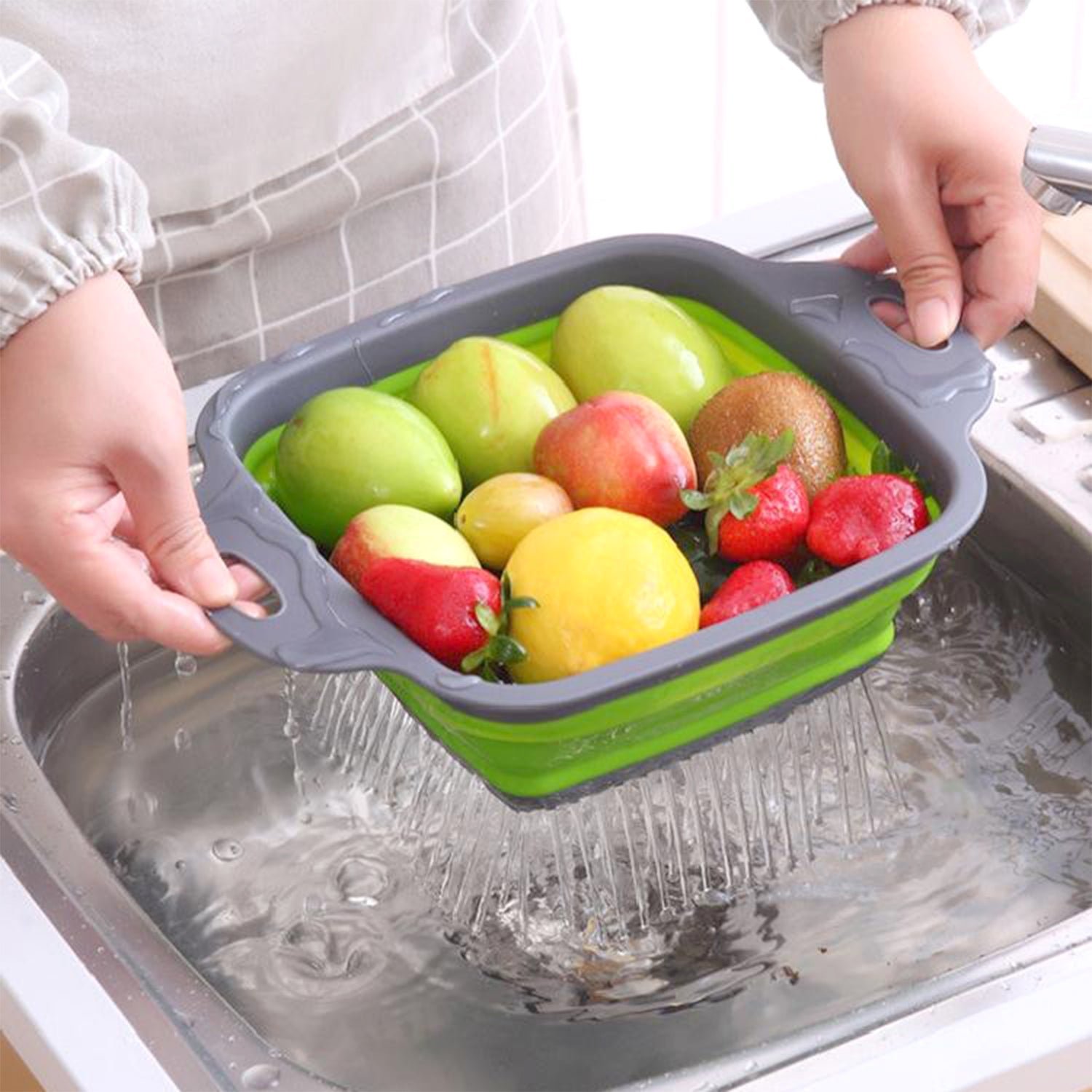 Silicone Square Plastic Folding Collapsible Durable Kitchen Sink Dish Rack