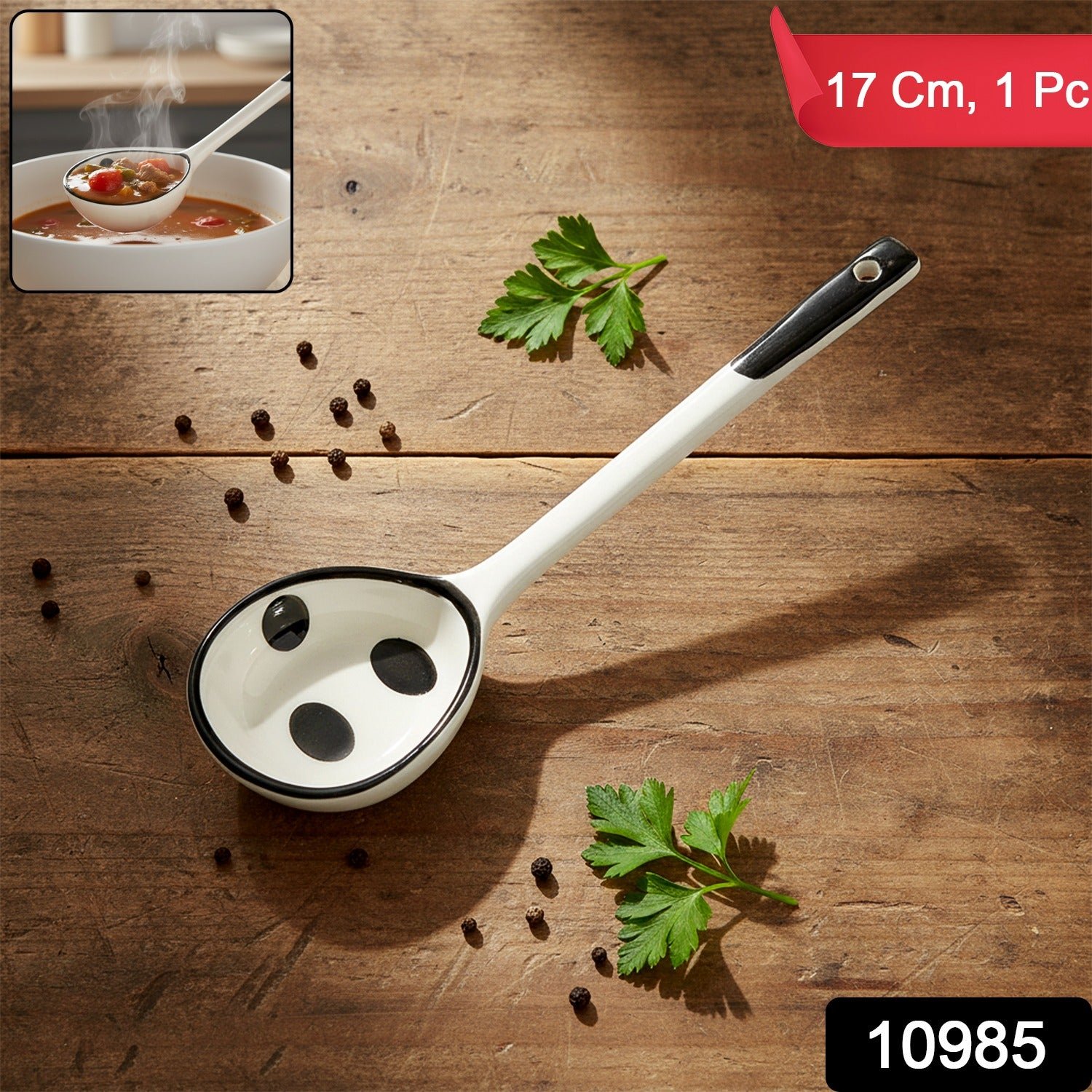 Premium 17 cm Heat-Resistant Ceramic Soup Ladle