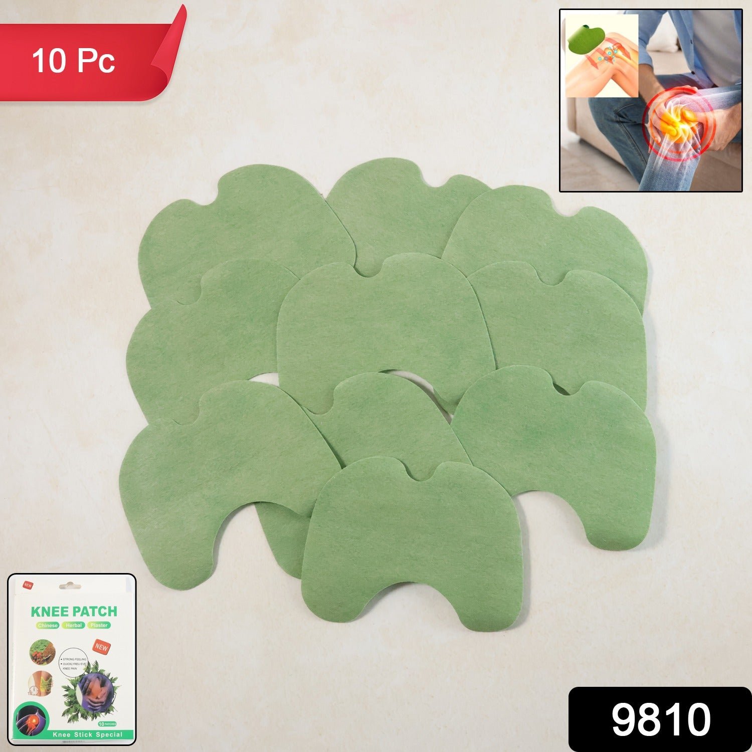 Knee Relief Patch Set – Herbal-Infused Adhesive Patches (10 Pc Set)