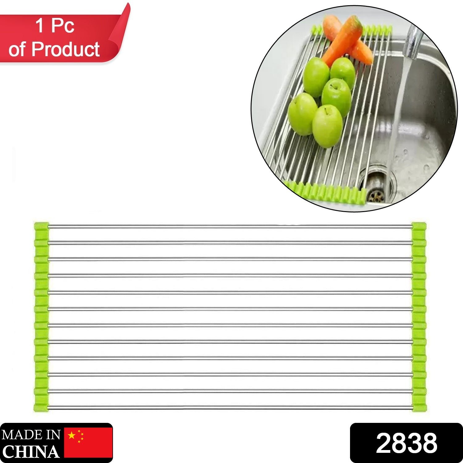 FOLDABLE DRAIN RACK KITCHEN SINK ROLL UP DISH DRYING RACK PORTABLE DISH RACK