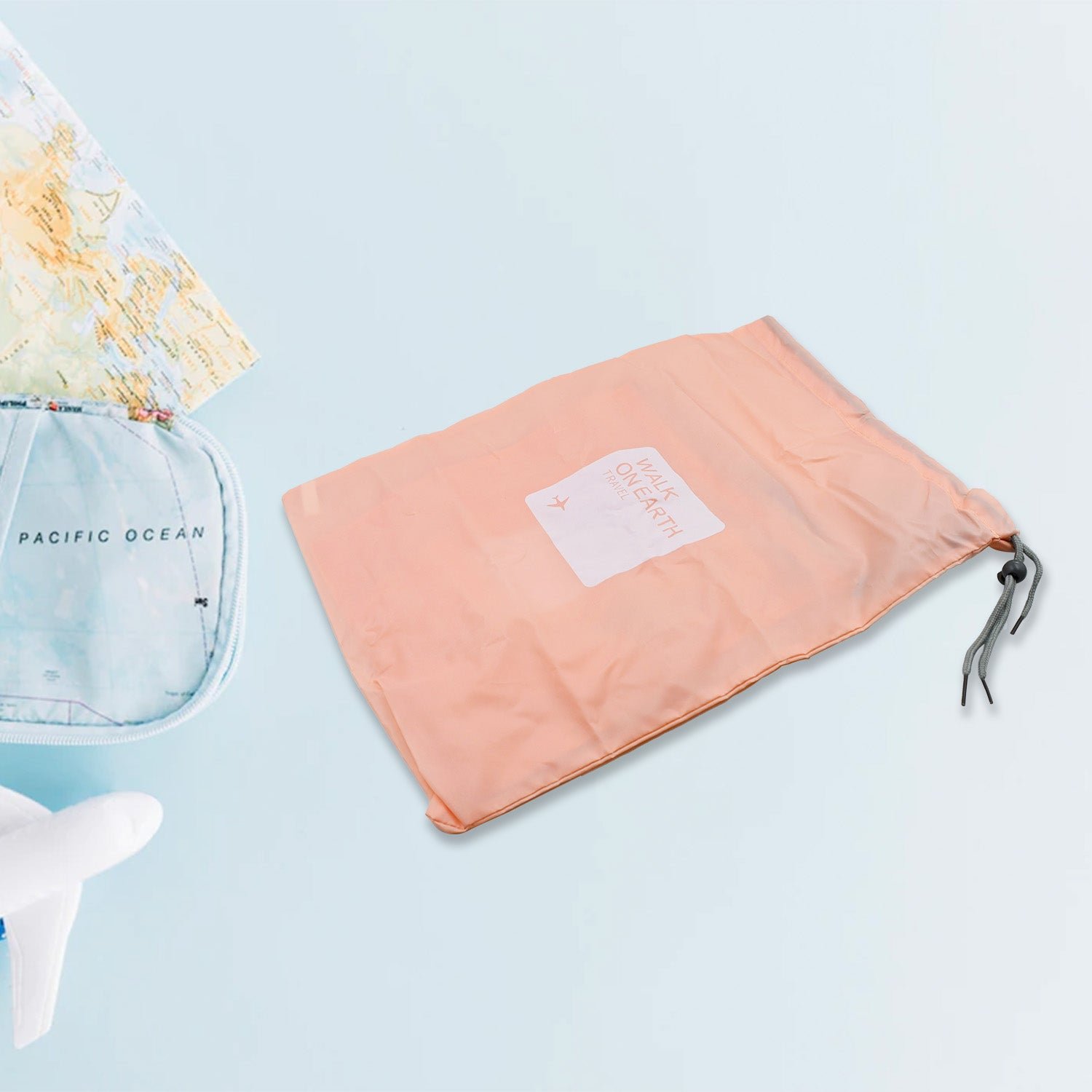 Travel Storage Bag Set – Waterproof Nylon Drawstring Organizers Clothes & (4 Pc)