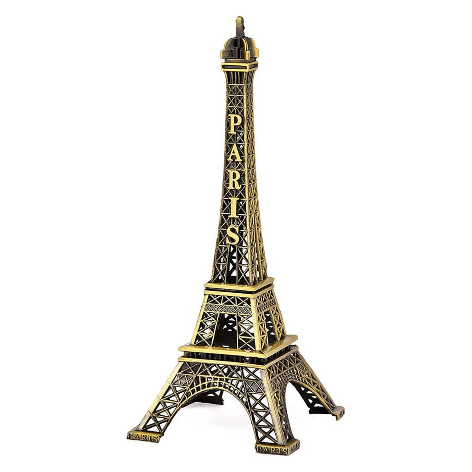 Antique 3D Eiffel Tower Statue – Metal Paris Landmark Decorative Showpiece
