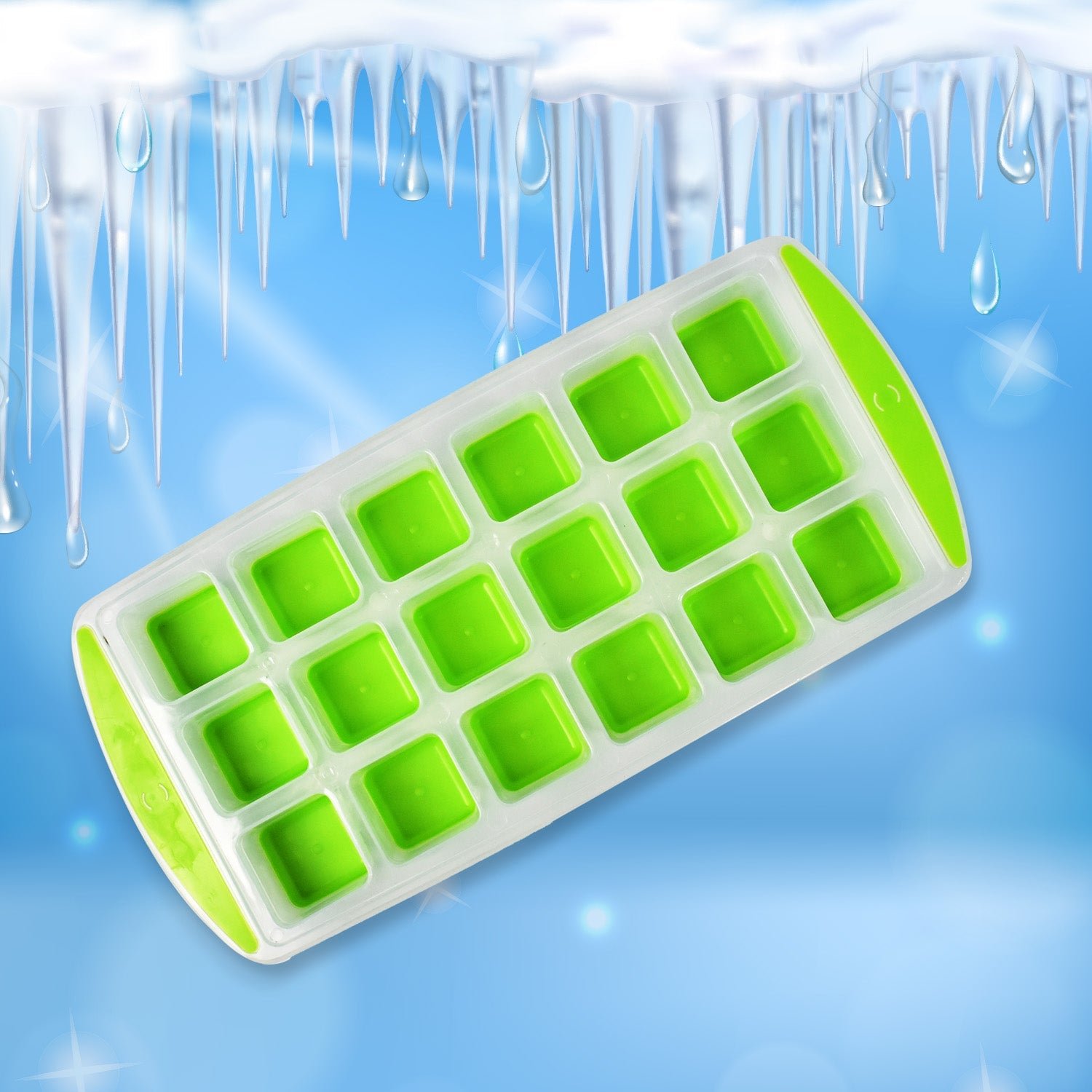 18-Cavity -Up Ice Cube Tray - Flexible Silicone, Easy Release 100% BPA-Free