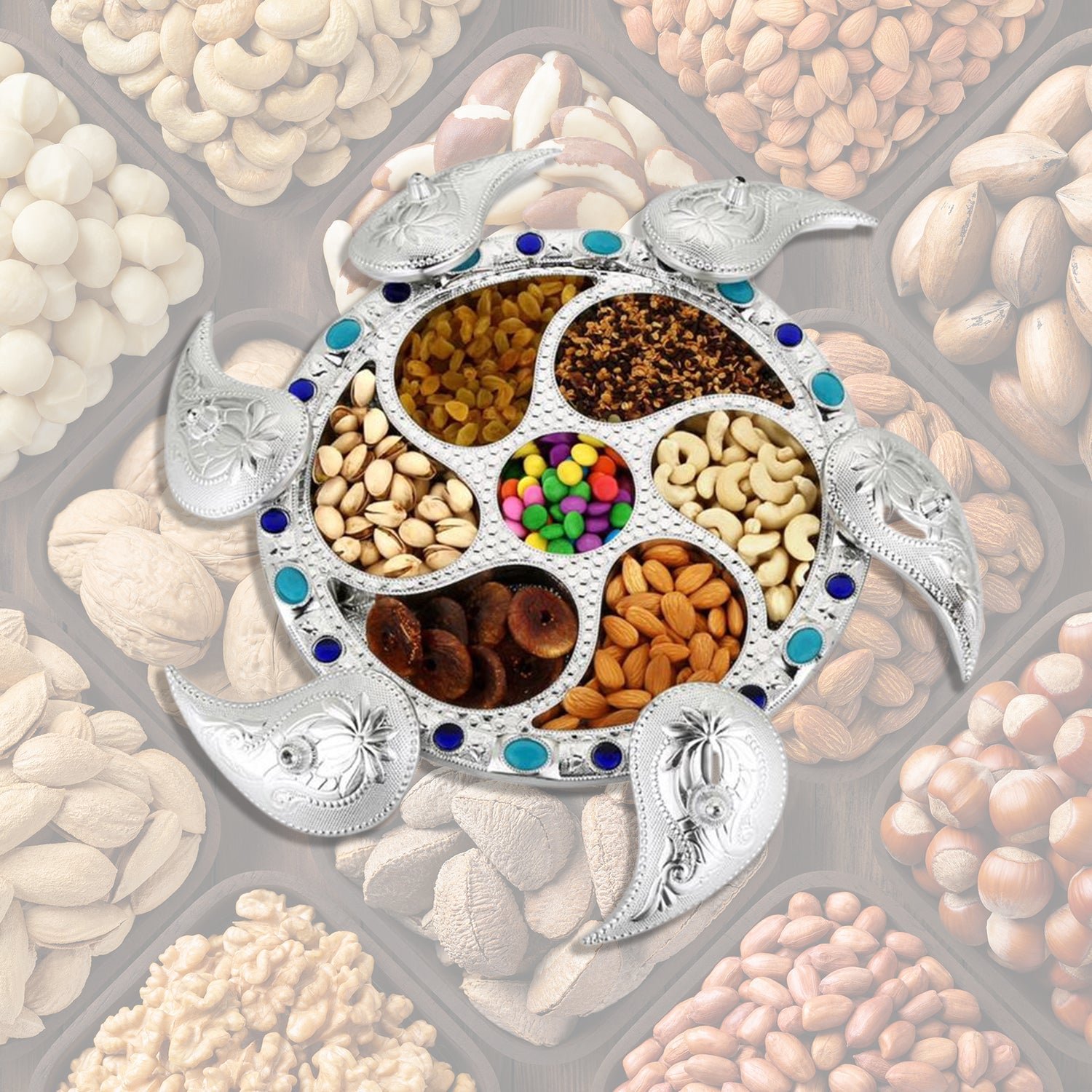 Multipurpose 7-Compartment Dry Fruit & Snack Storage Box