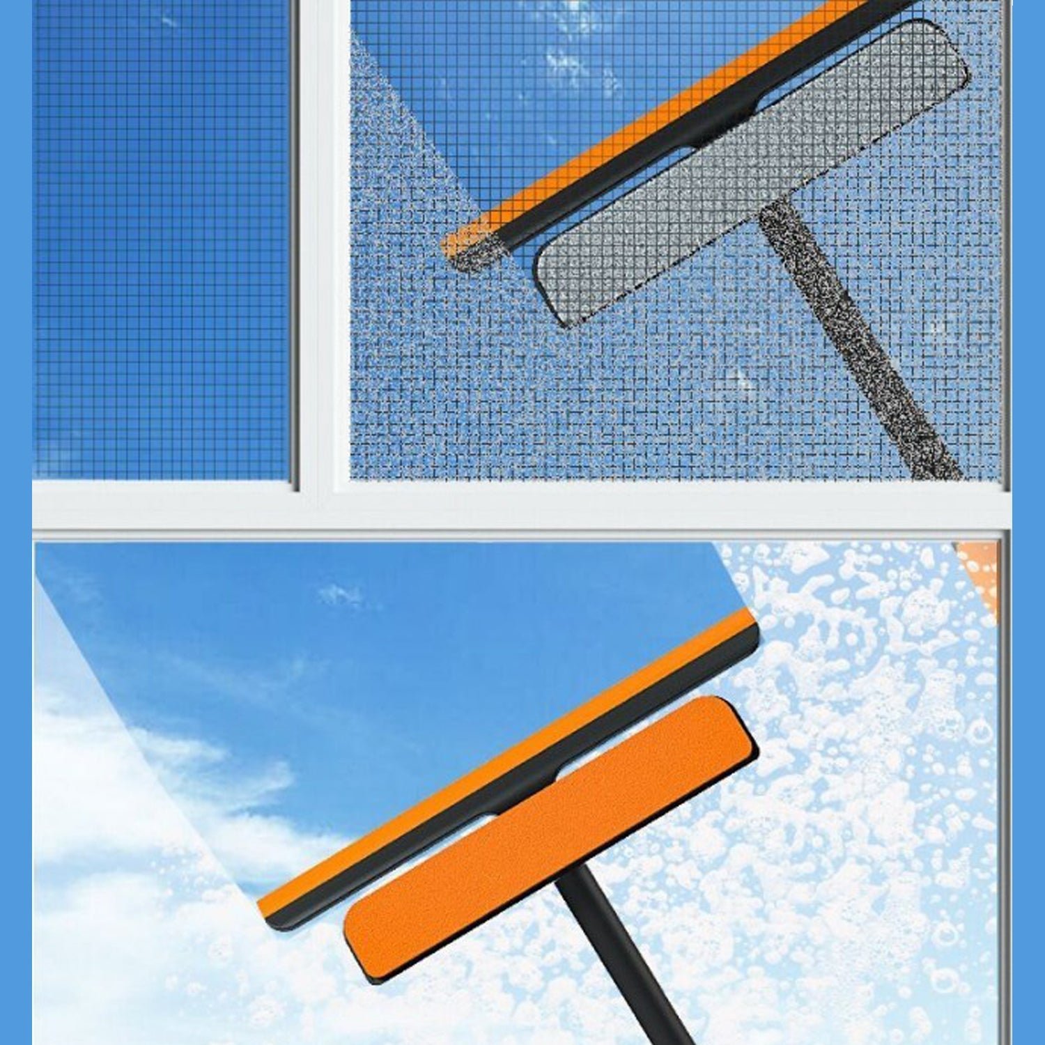 Plastic 3 in 1 Rotatable Double Side Cleaning Brush for Window Mirror Floor