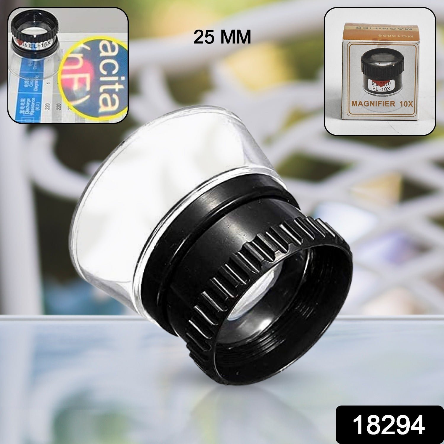 10X Magnifier Glass Repair Watch Magnifying Home, Office, hobby, Craft (1 Pc / 25 MM)