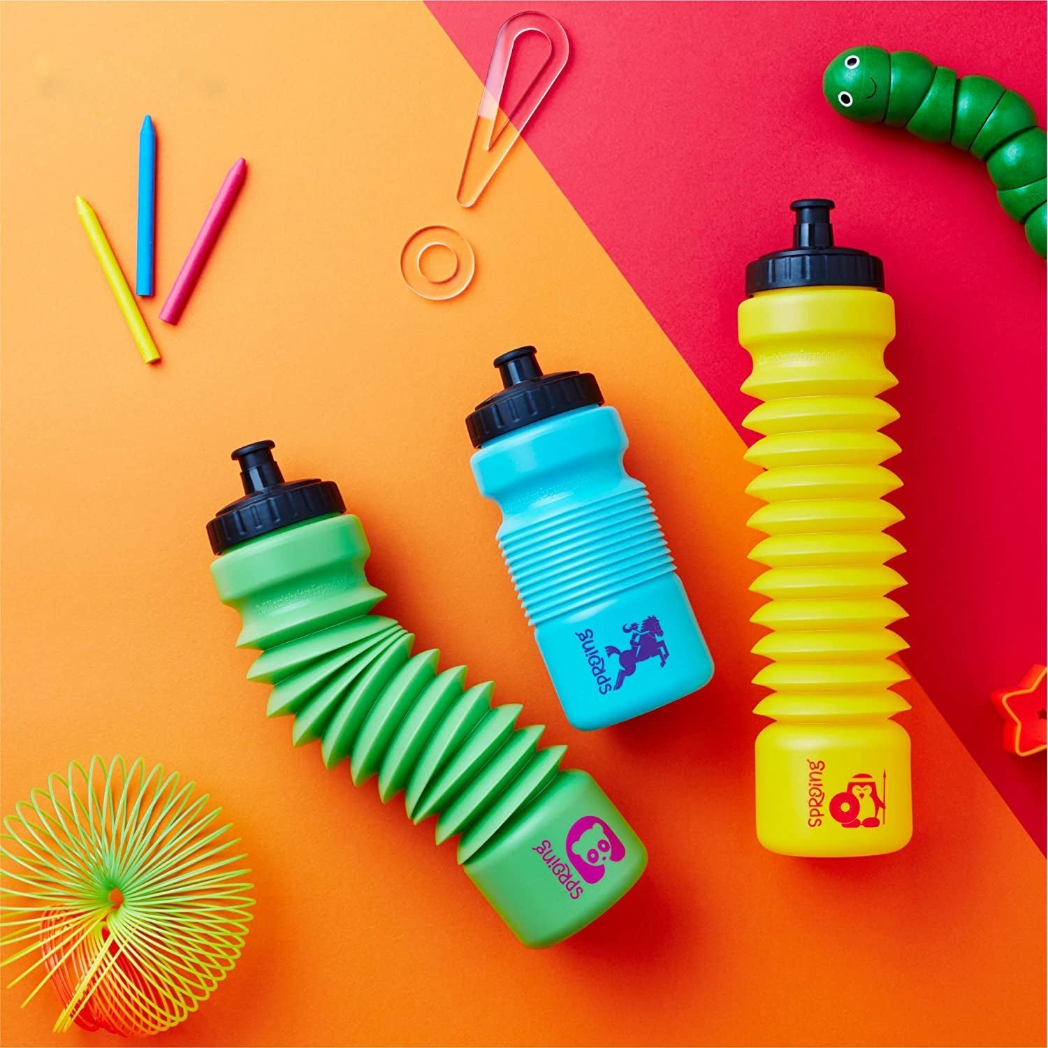 Pull n Stretch Water Bottle – Foldable Drinking Bottle for School & Travel