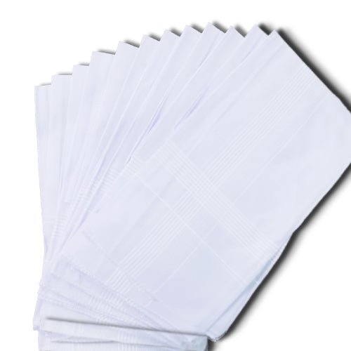 Men’s King Size Formal Handkerchiefs for Office Use – Pack of 12