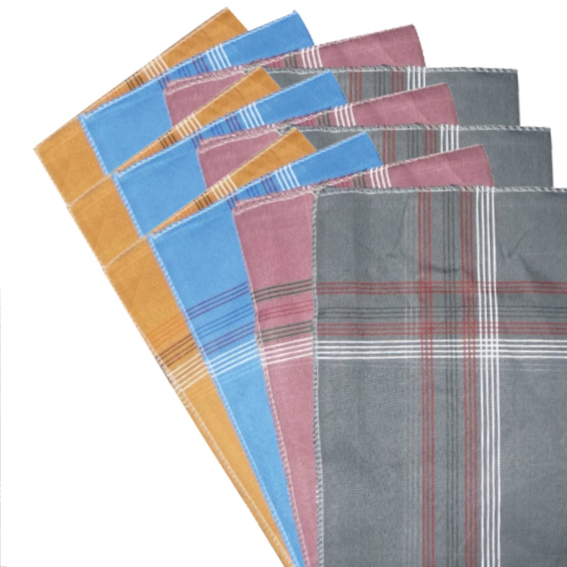 Men’s King Size Formal Handkerchiefs for Office Use – Pack of 12