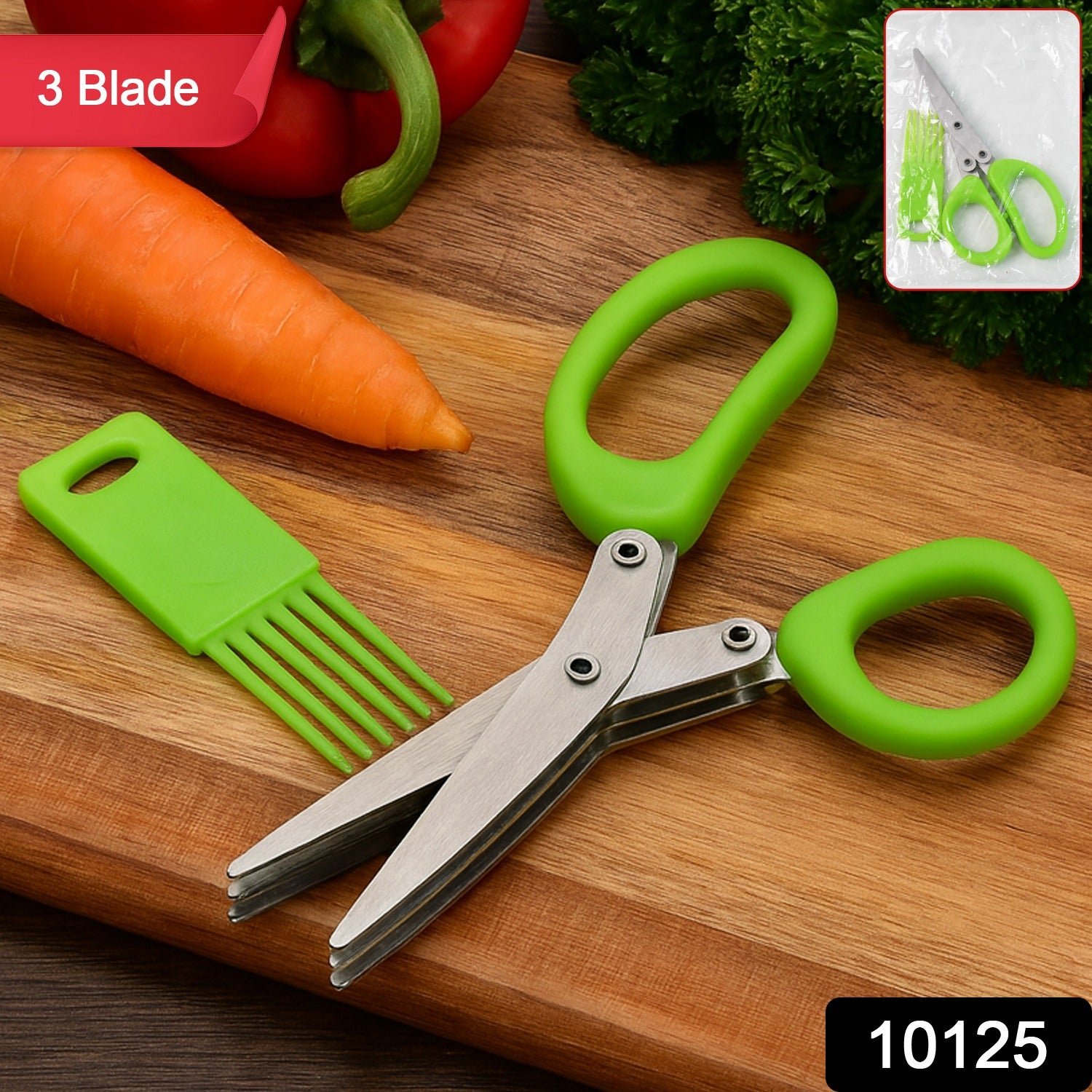 Premium 3-Blade Multipurpose Kitchen Scissors with Cleaning Comb