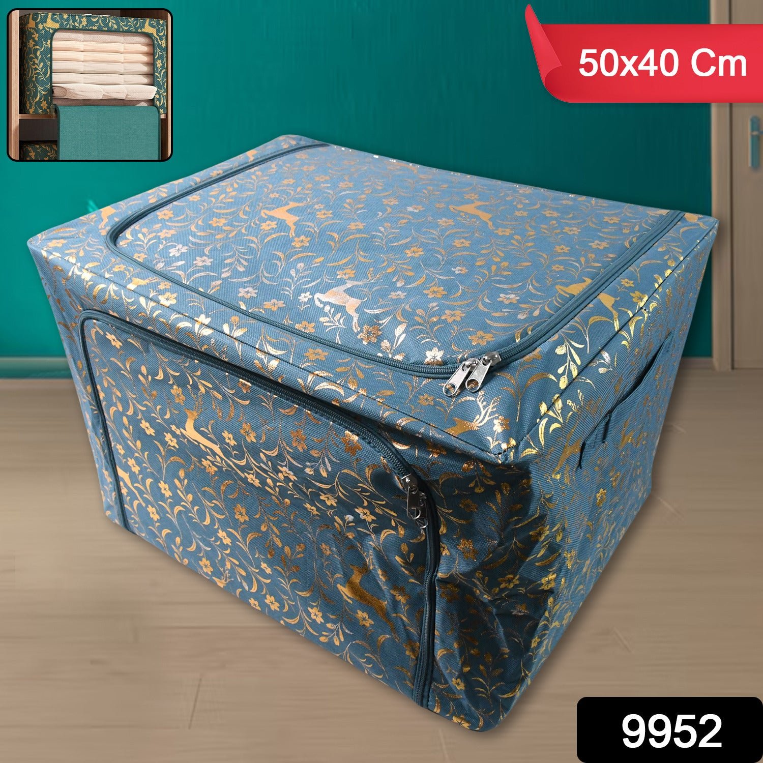 Zippered Closet Storage Box with Lid, With Window (50×40 Cm / 1 Pc)