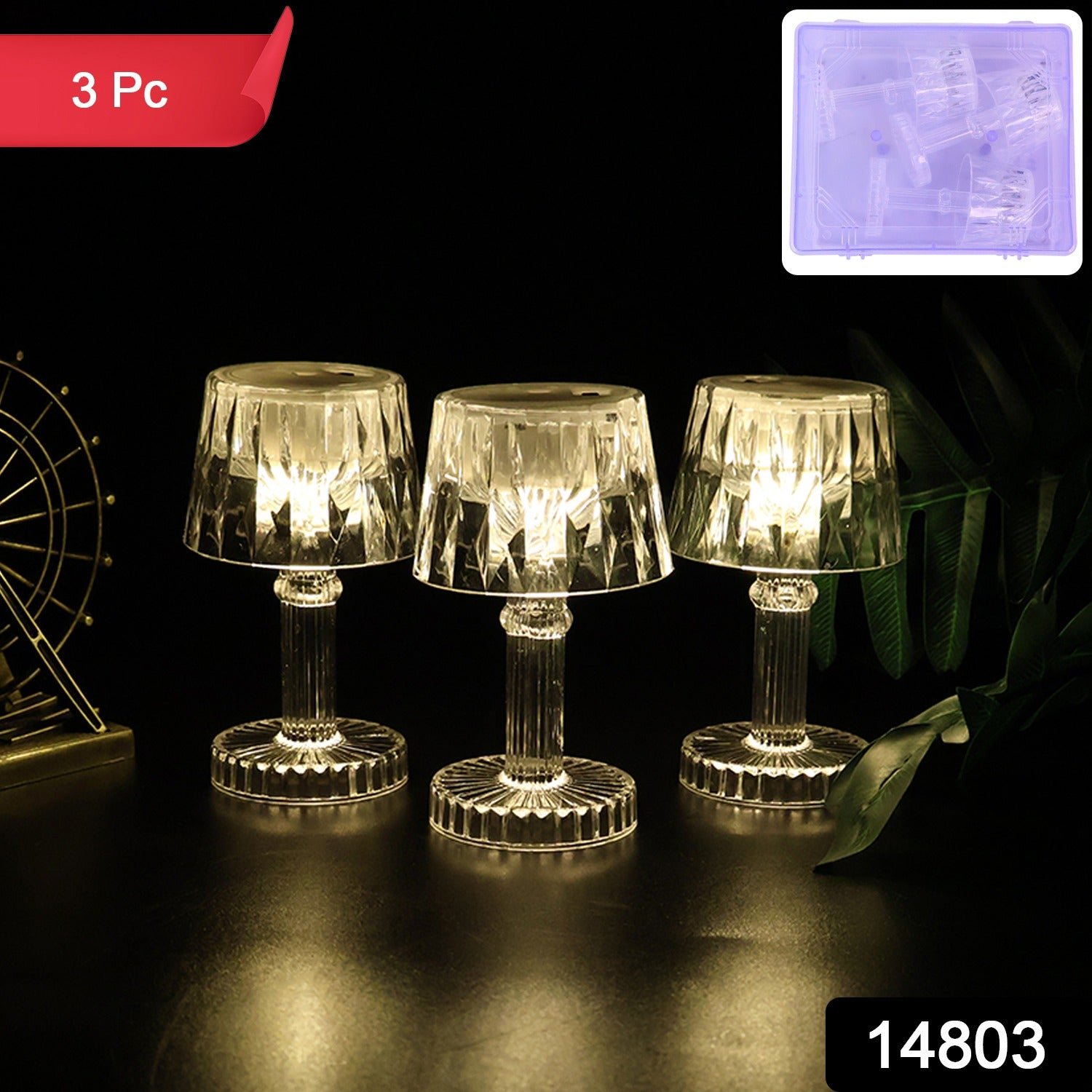 Battery Operated Decorative LED Mini Table Lamp (3 Pc / Set)