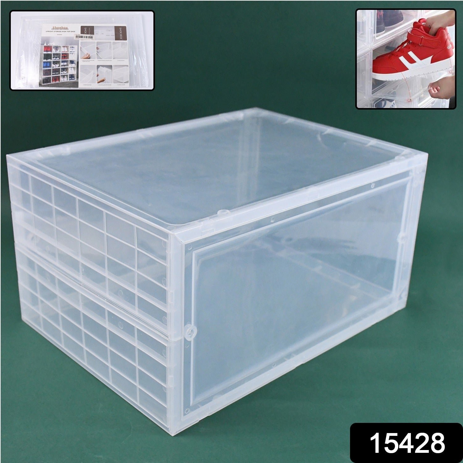 Shoe Storage Box, Shoe Box Clear Plastic Stackable (1 Pc)