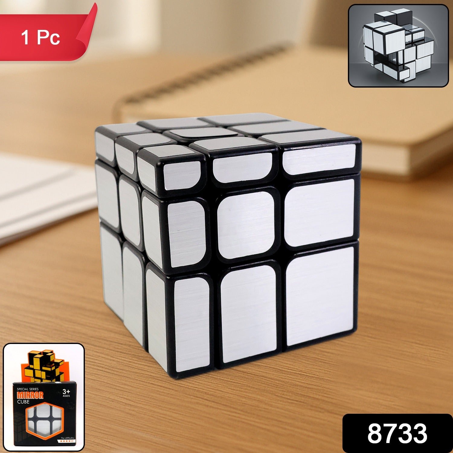 Mirror Cube – 3x3 Puzzle Cube with Reflective Silver Surfaces