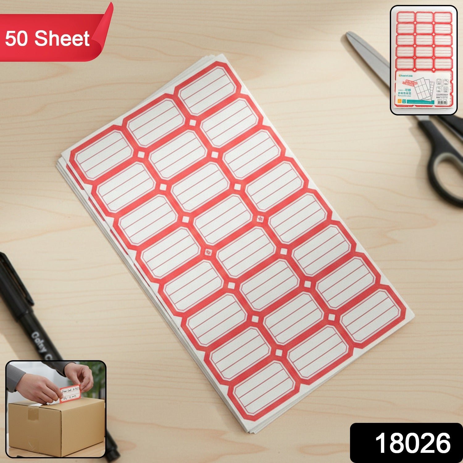 50 Sheets Self-Adhesive Label Stickers