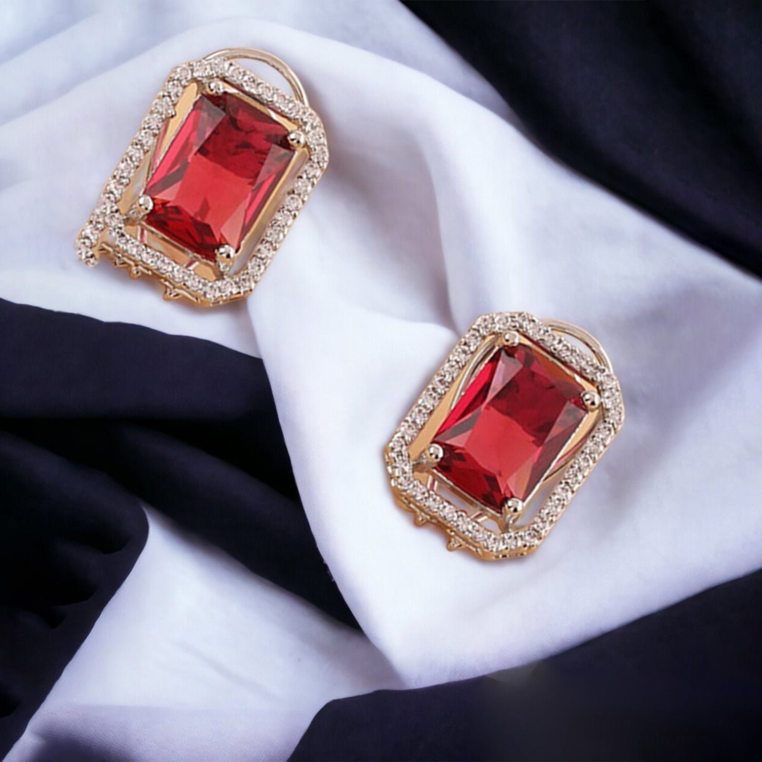 Diamond Necklace and Earrings Set (1 Set / Mix Color)