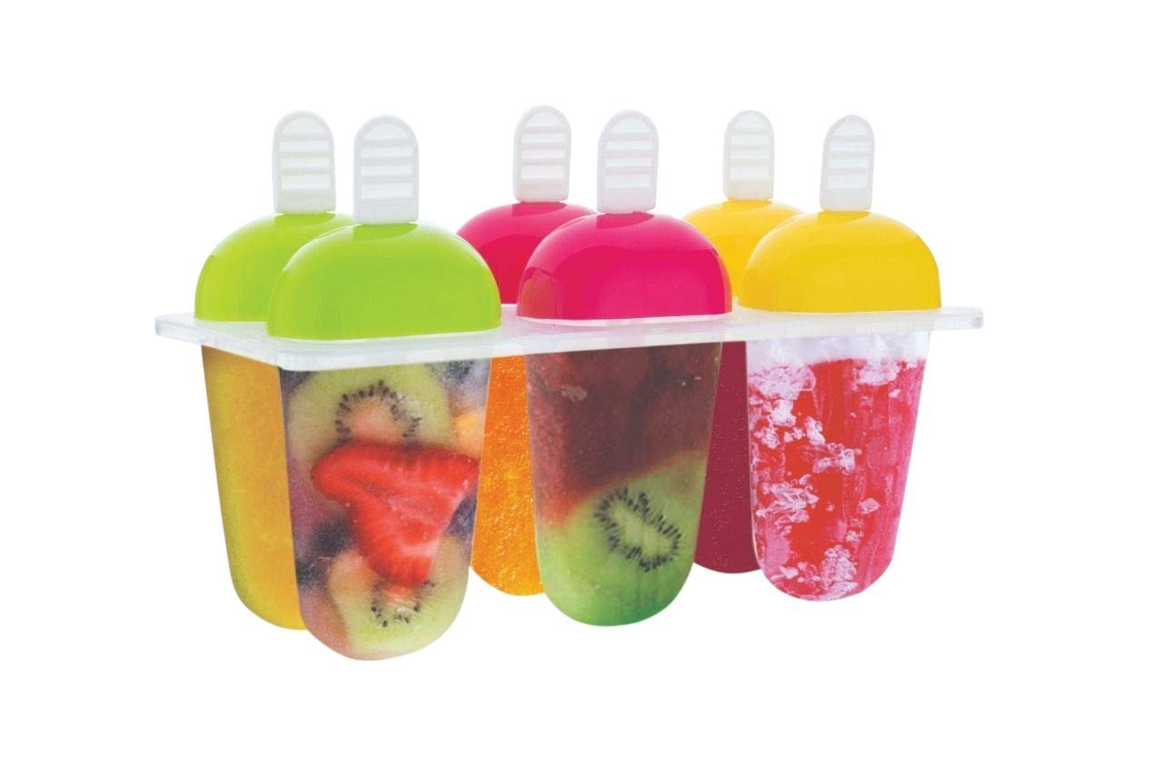 6 Pcs Multicolor Polypropylene Ice Mold, Kulfi Maker / Stick / Cream / Assorted