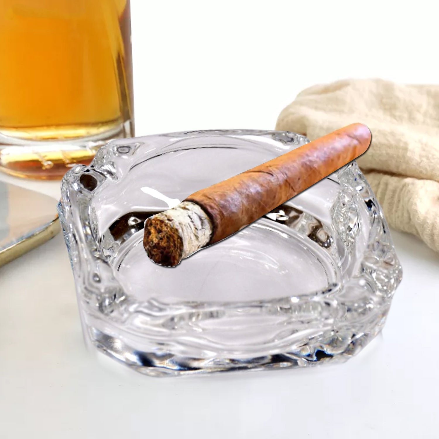 Glass Brunswick Crystal Quality Cigar Cigarette Ashtray