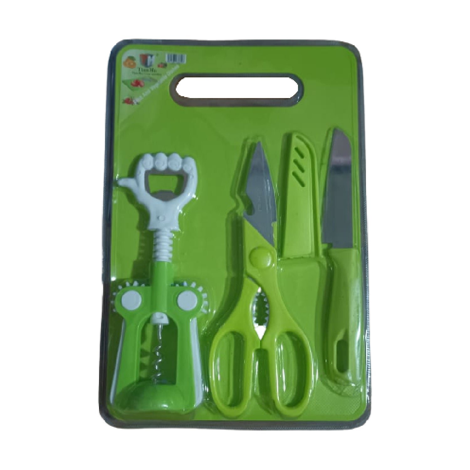 Plastic Chopping Board with Knife Set Scissor and Wine Opener for  Cutting