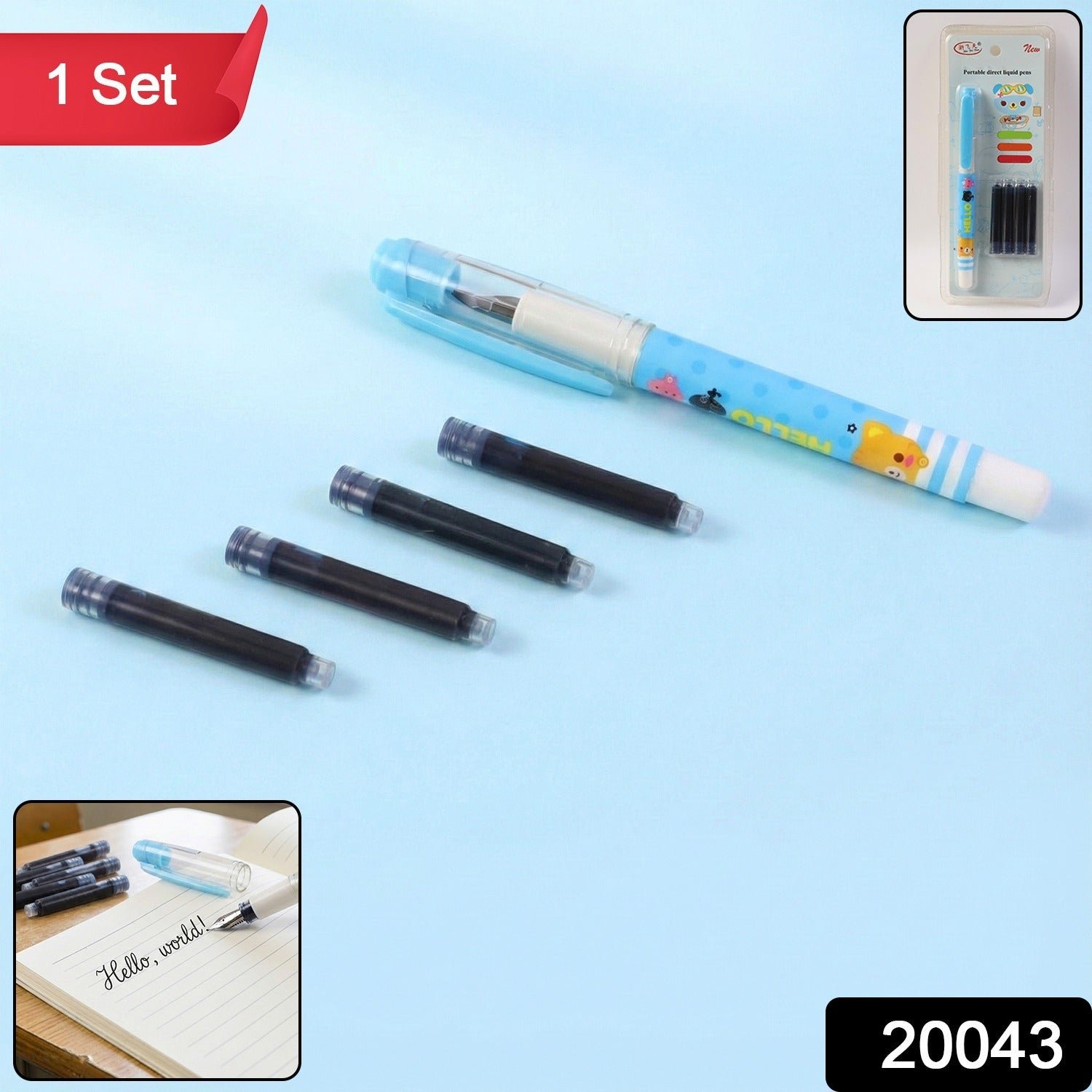 Cute Cartoon Liquid Ink Pen Set