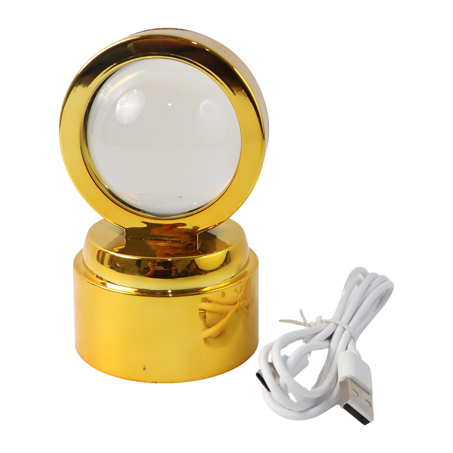 Ganpati Bapa 3D Crystal Ball Night Light with LED Illumination (1 Pc)