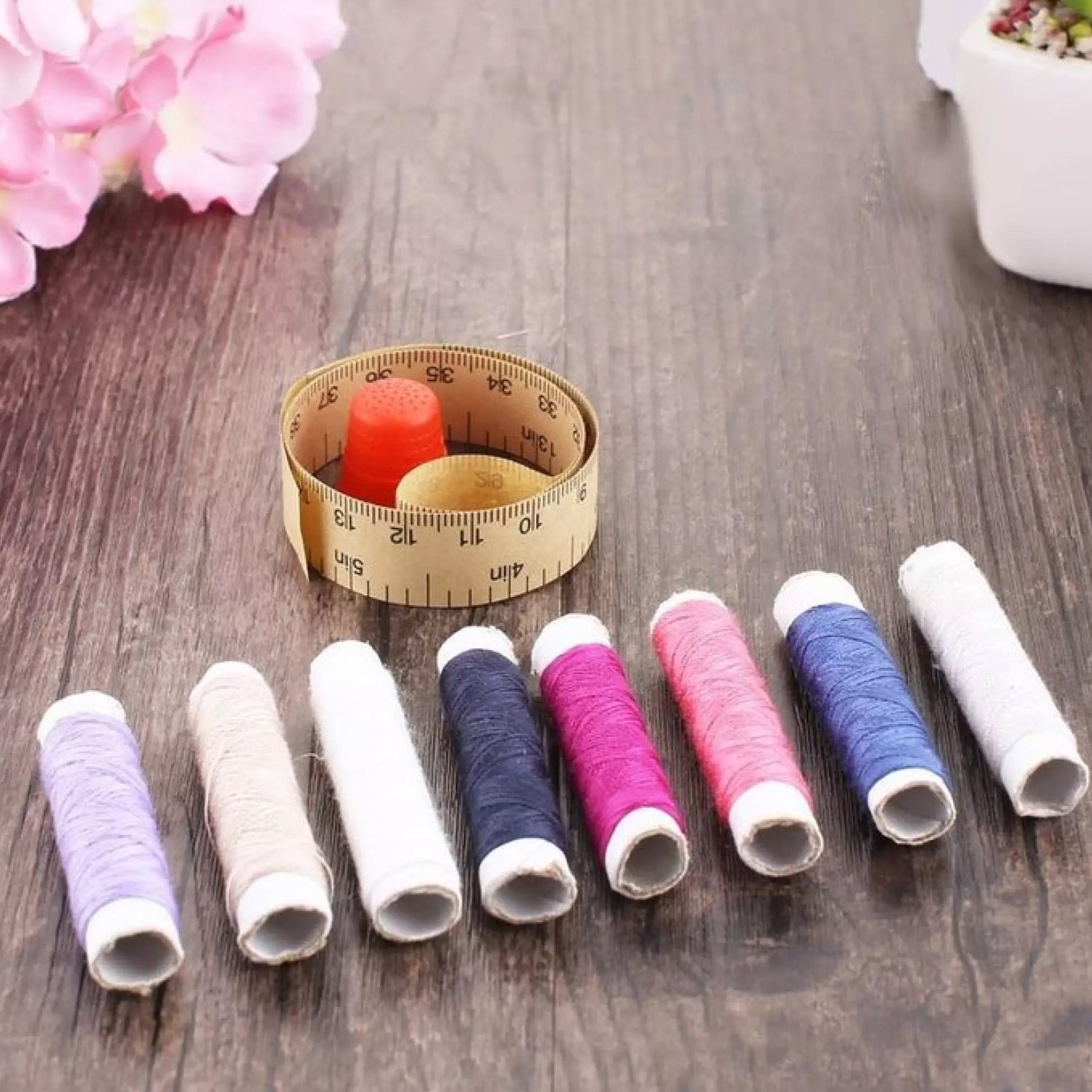 24 Pc Sewing Box for Storing Thread Rolls & Sewing Essentials