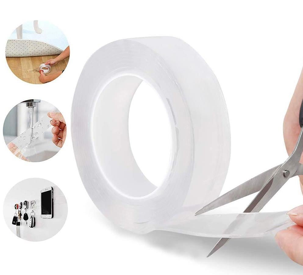 Double Sided Nano Adhesive Tape, 3 meter Washable Traceless Nano Gel Tape