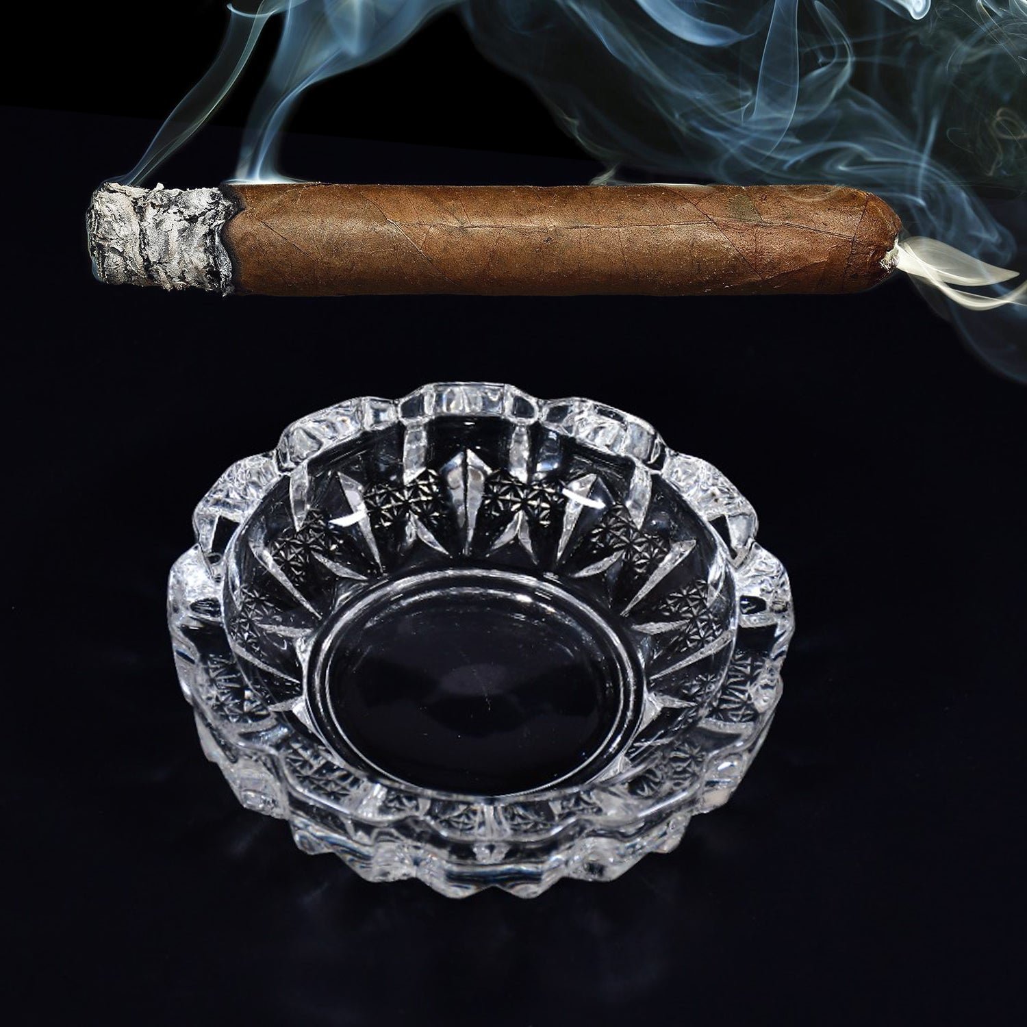 paricutin Glass Crystal Quality Cigar Cigarette Ashtray