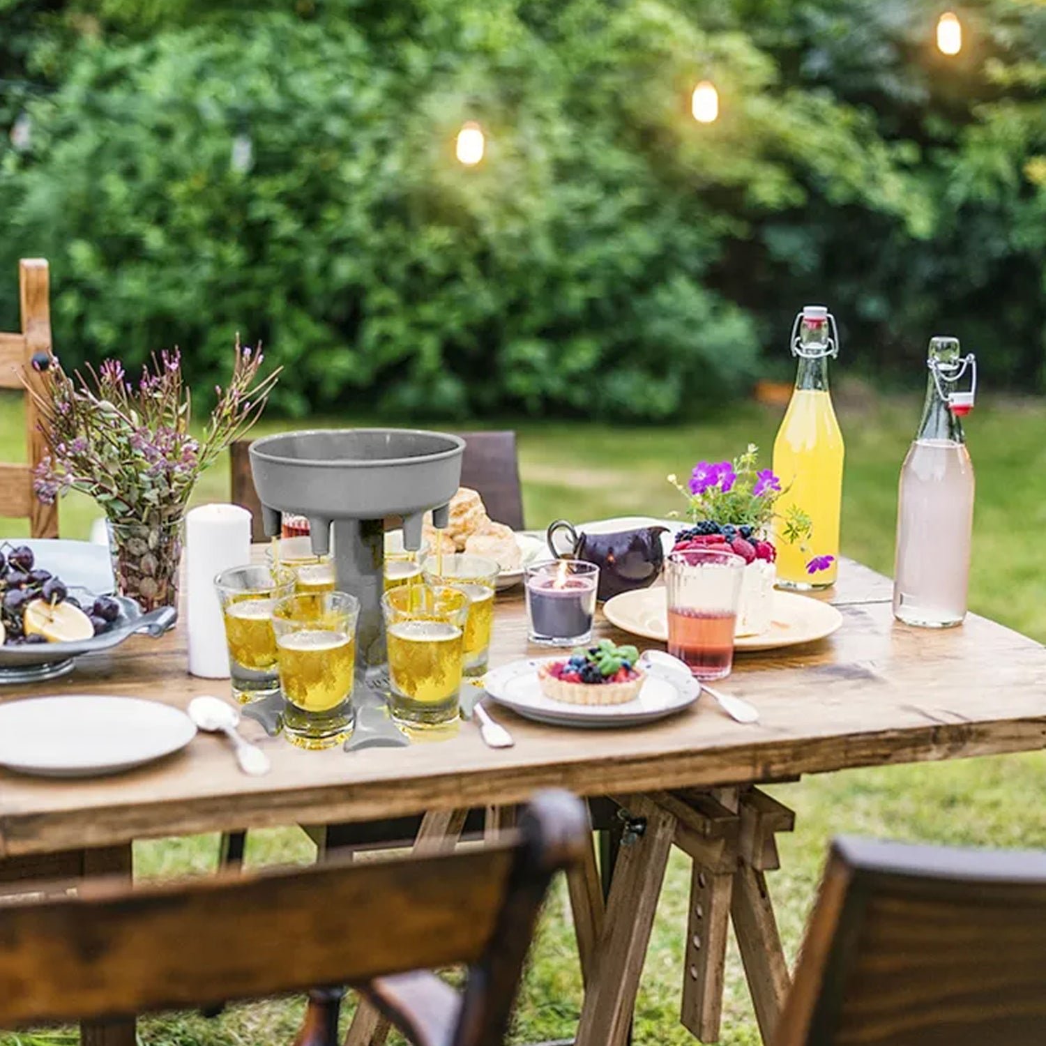 6 shot Win glass dispensers and tray, drinking games, shot glasses,