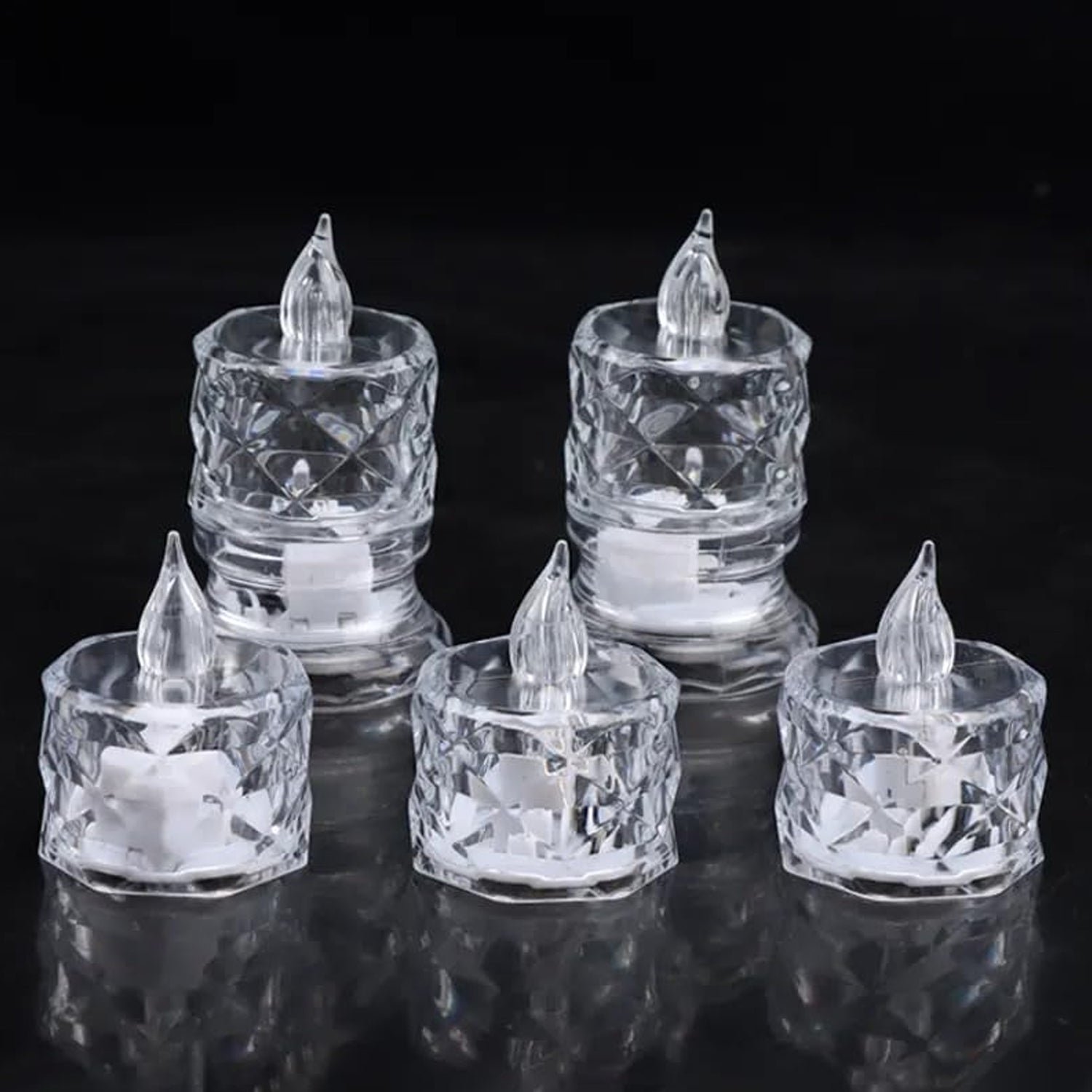Flameless Acrylic LED Tealight Candles for Festival Decor (24 Pc)