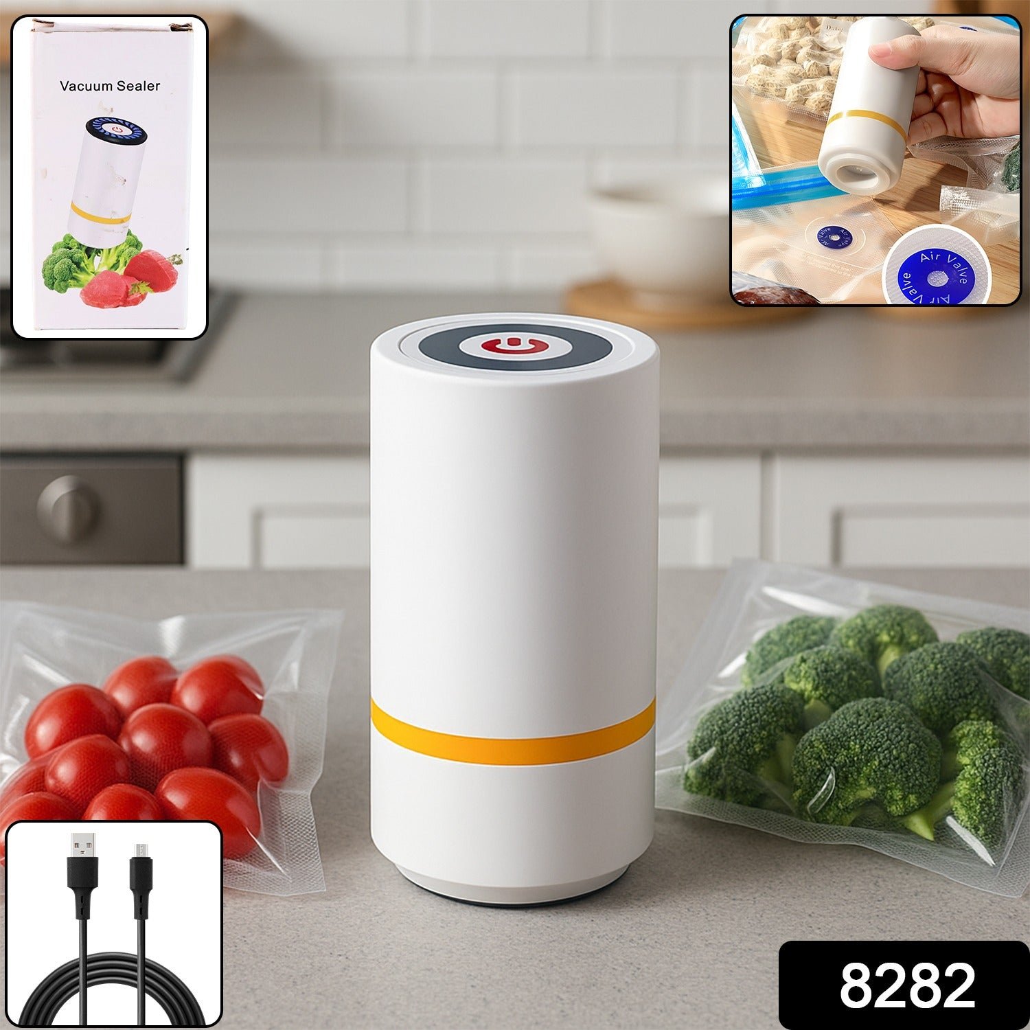 Portable USB Rechargeable Vacuum Sealer Machine (1 Pc)