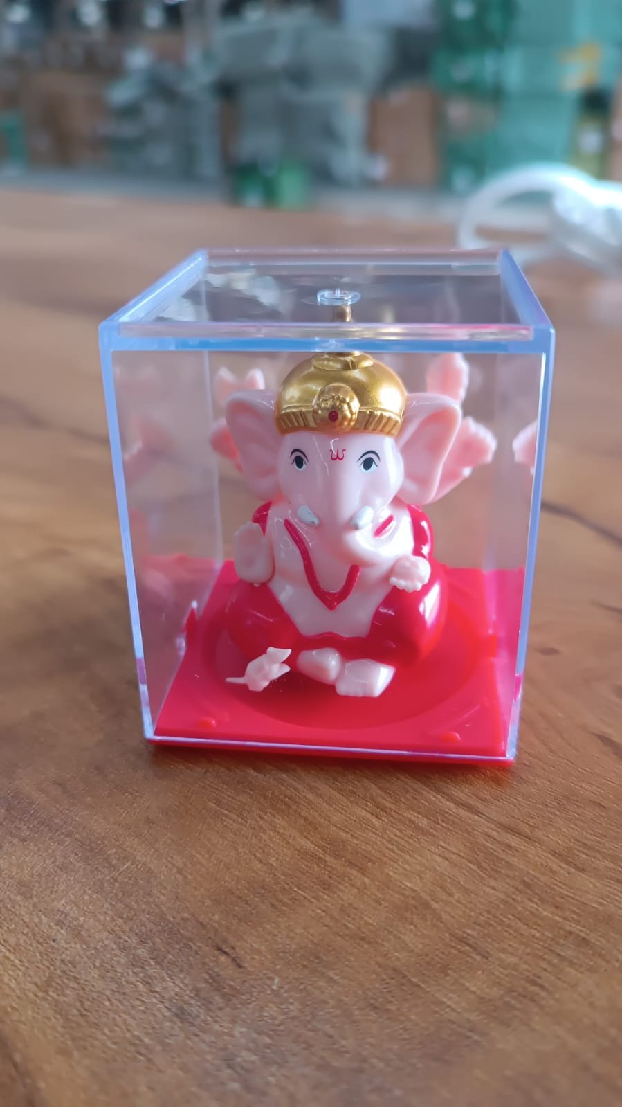 Decorative Small Lord Ganesh Idol in Transparent Case (1 Pc)