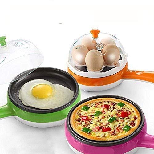 Multi-functional Electric 2-in-1 Egg Frying Pan with Boiler & Measuring Cup