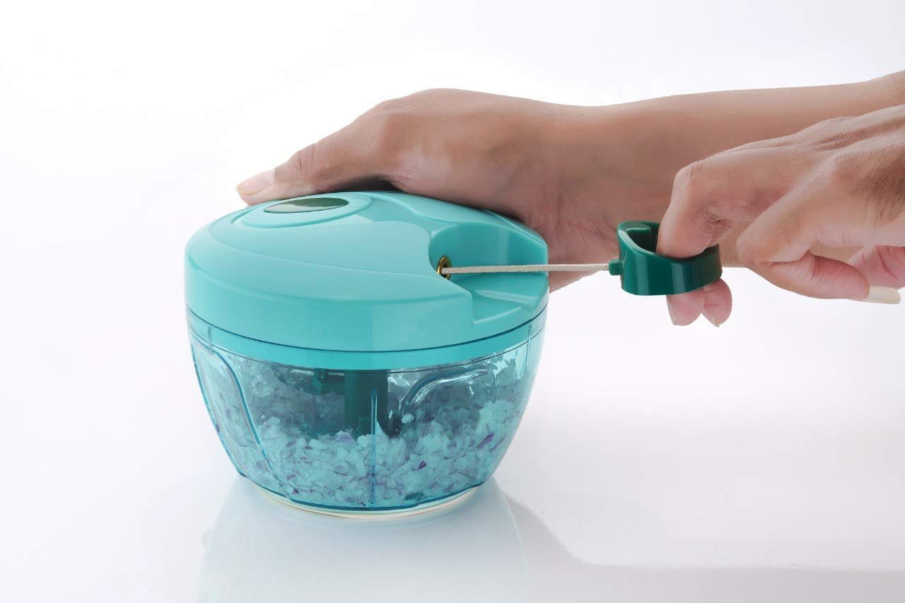 Manual Compact Handheld Vegetable Chopper with Stainless Steel Blades (Brown Box)