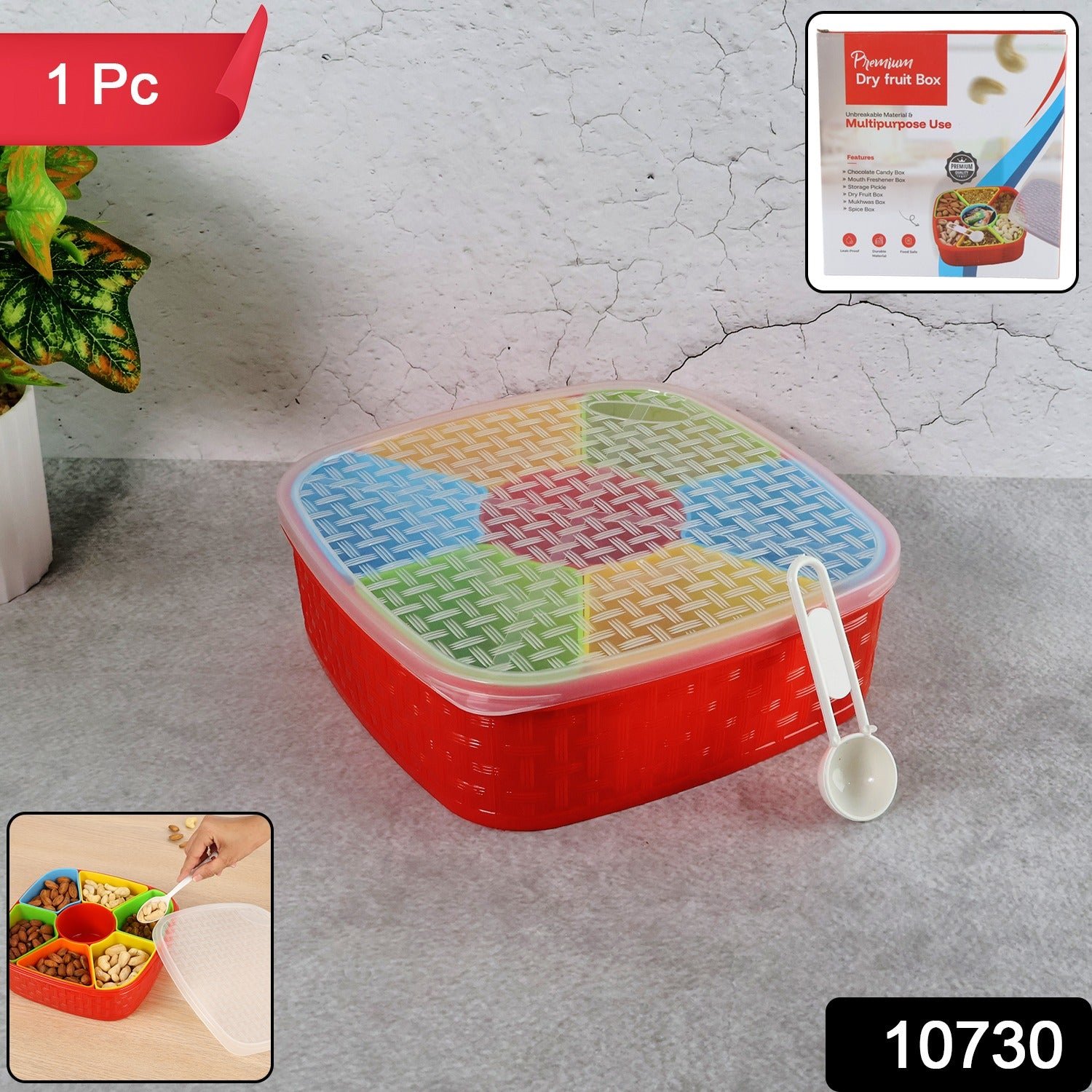 Dry Fruit & Snack Box with Spoon - 1 Set