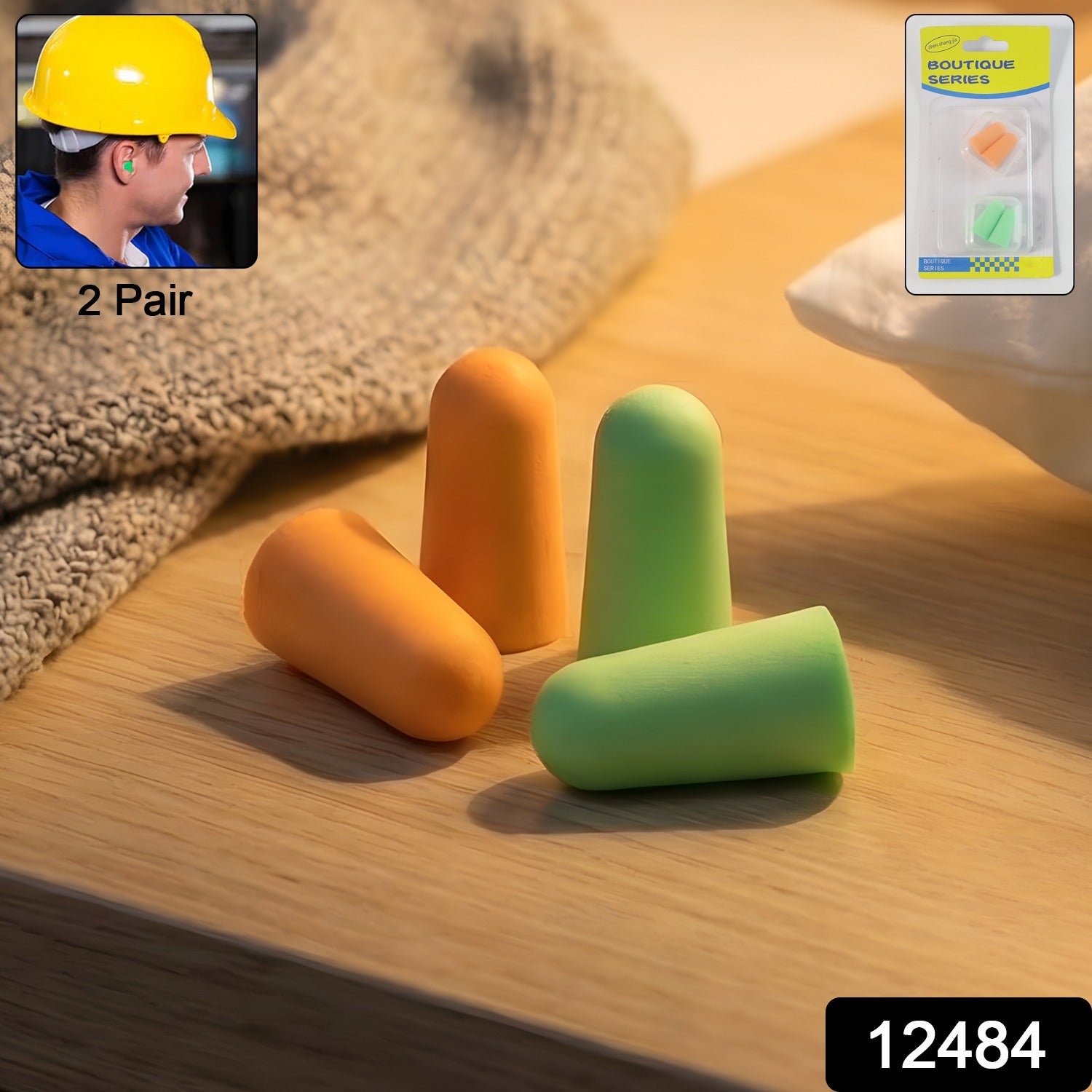 Reusable Noise Reduction Foam Ear Plugs (2 Pair Set)