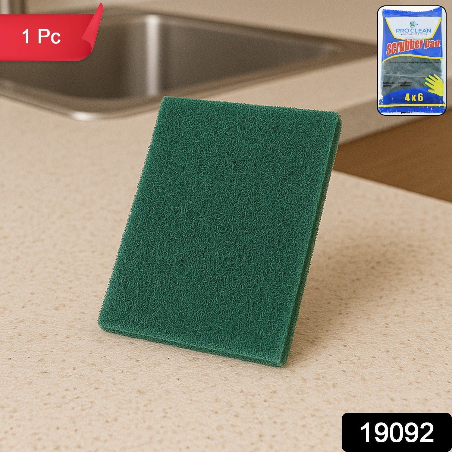 Pro Clean Heavy-Duty Kitchen Scrubber Pad – 4x6 inch (1 Pc)