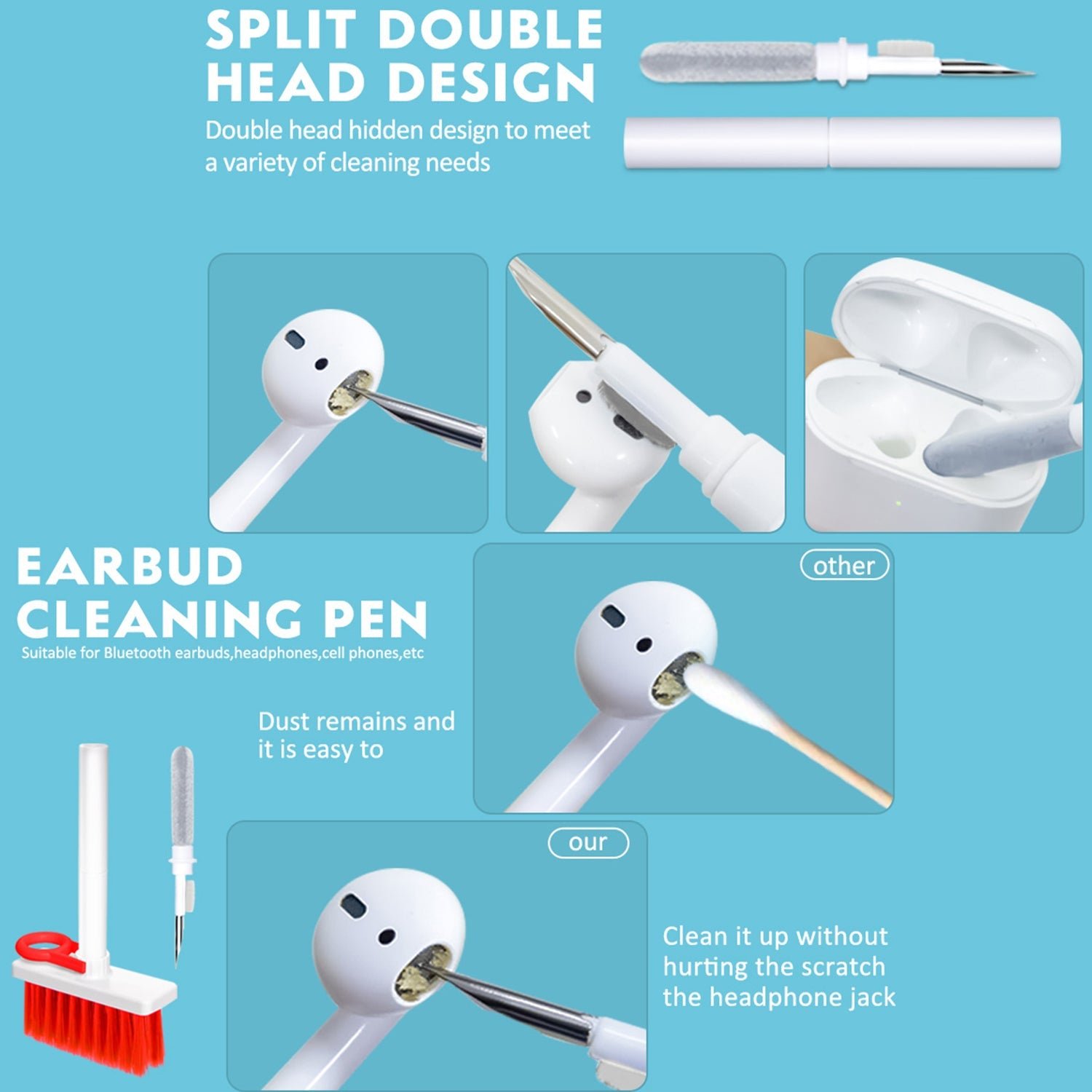 5in1 Multi-Function Soft Dust Clean Brush for Computer with Corner Gap